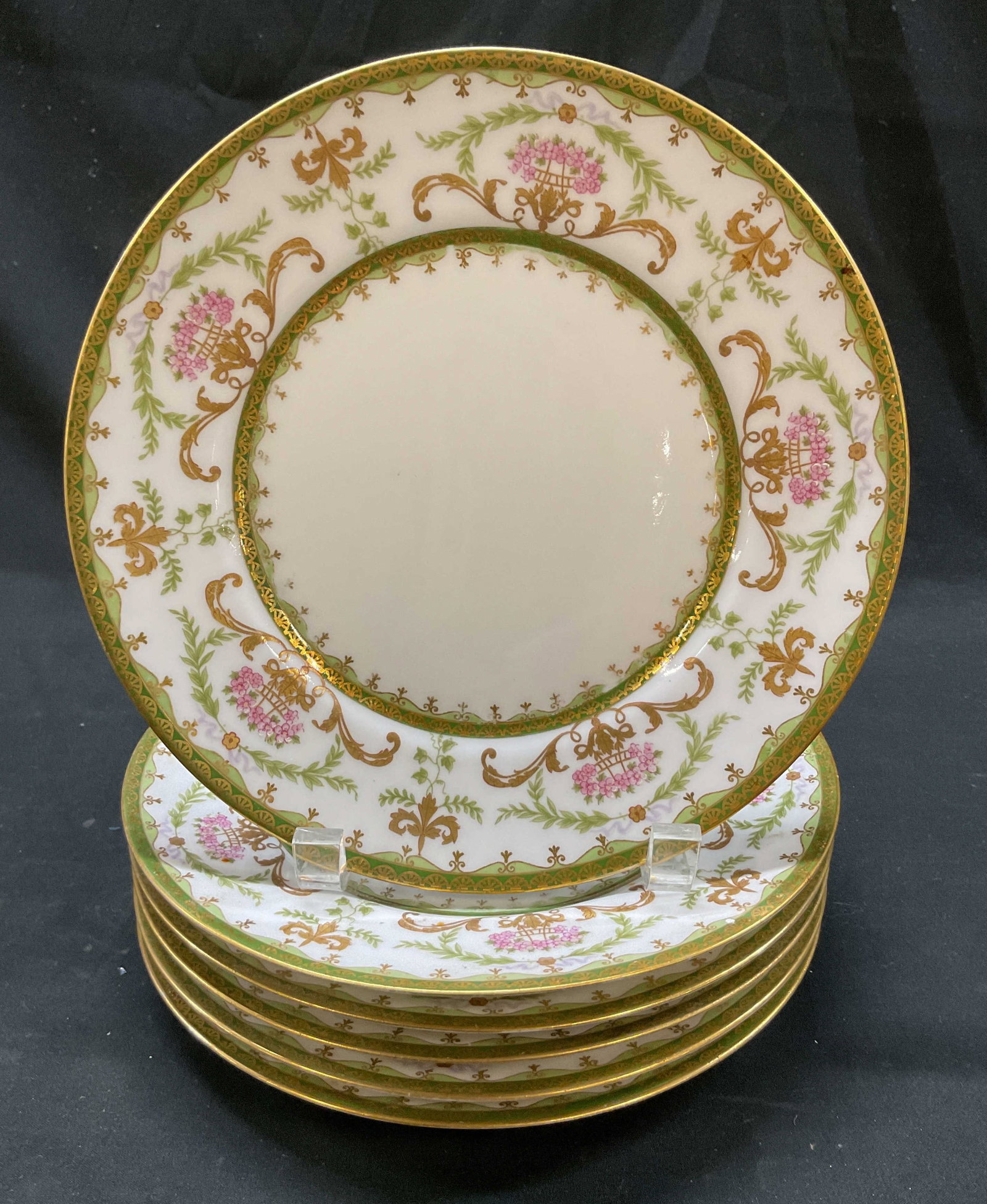 Set 6 Antique Limoges Porcelain Plates France (1 of 7)