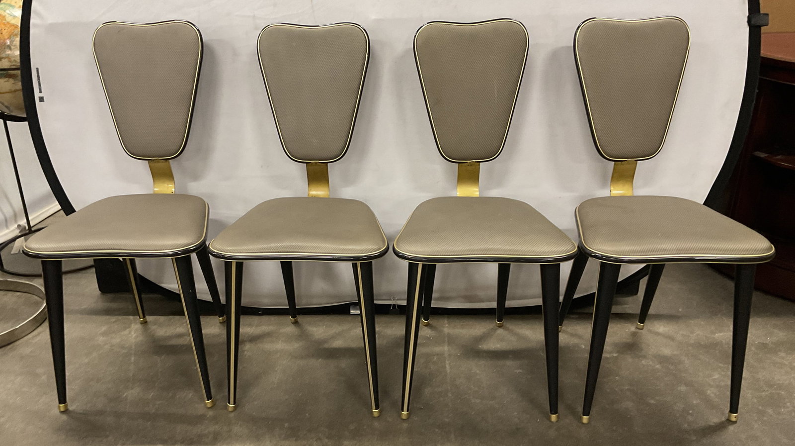 Set 4 Umberto Mascagni Dining Chairs Italy 1950s (1 of 7)