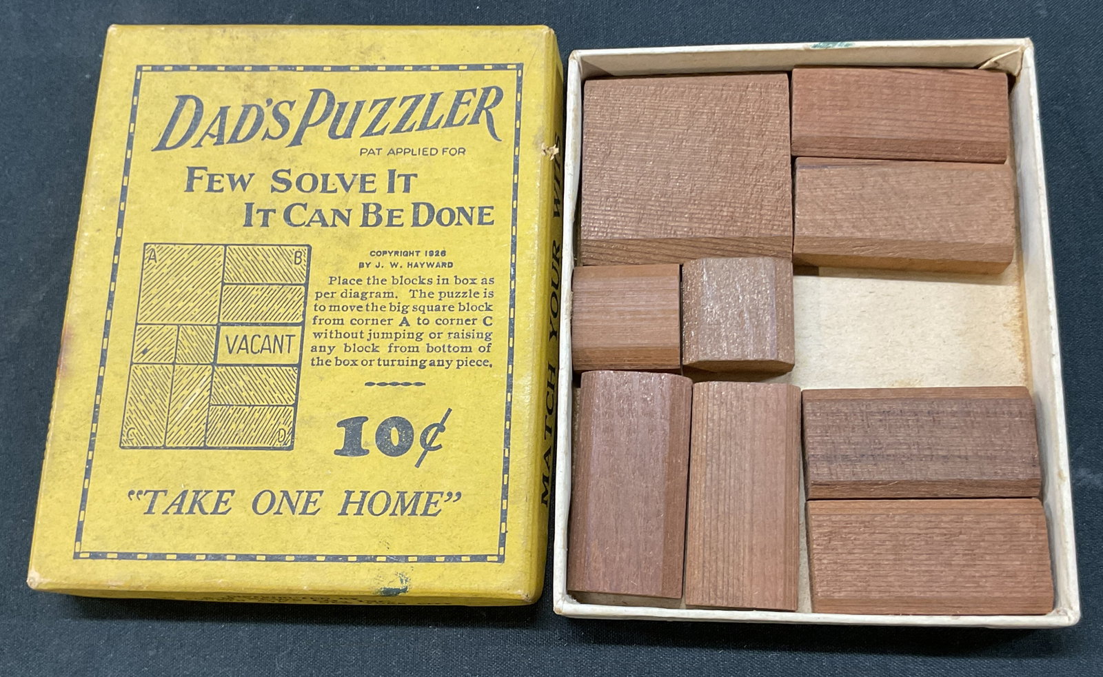 1926 Dads Puzzler Wooden Block Game W Box (1 of 8)