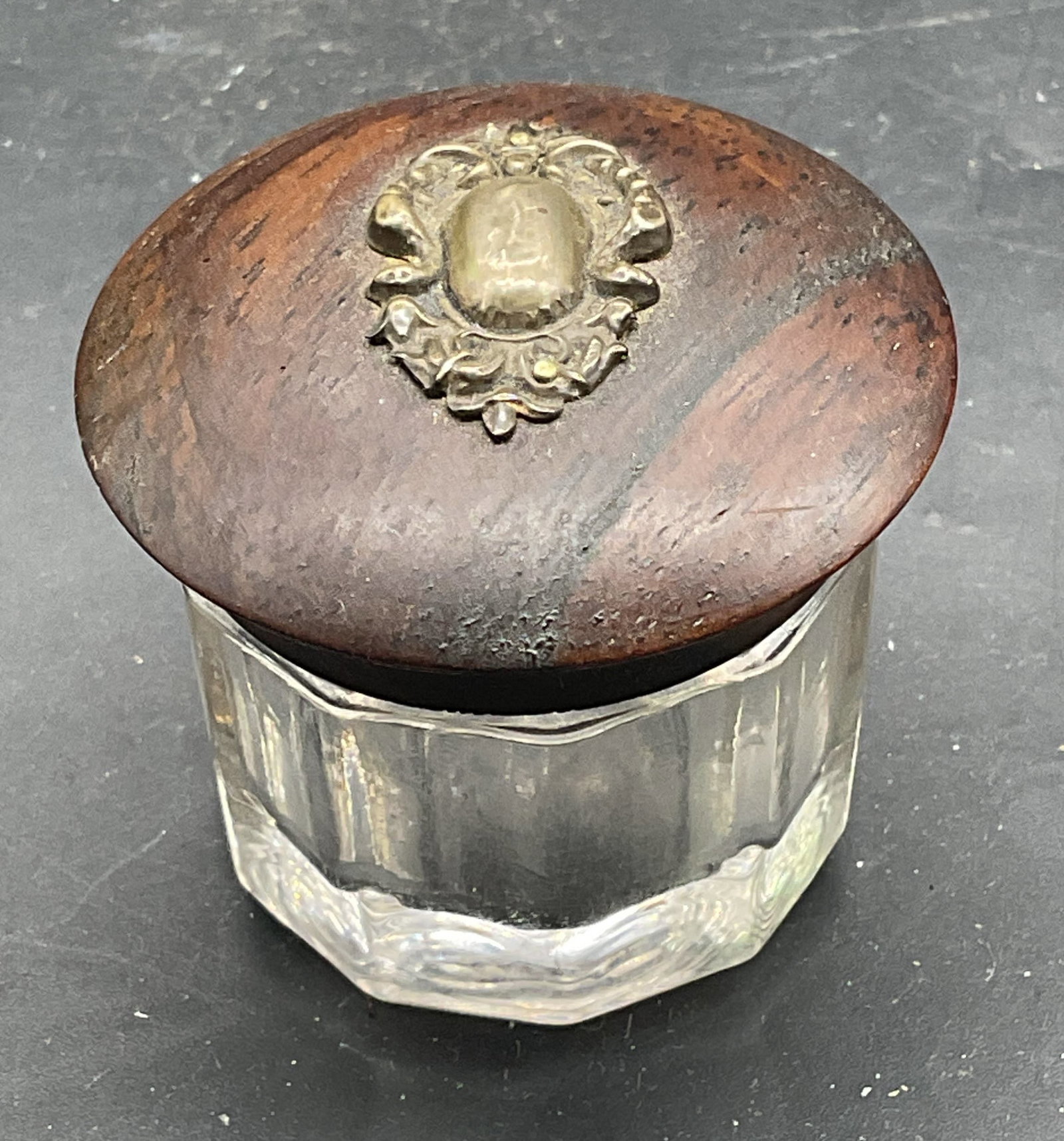 Vintage Sterling Silver Paneled Glass Powder Jar (1 of 6)