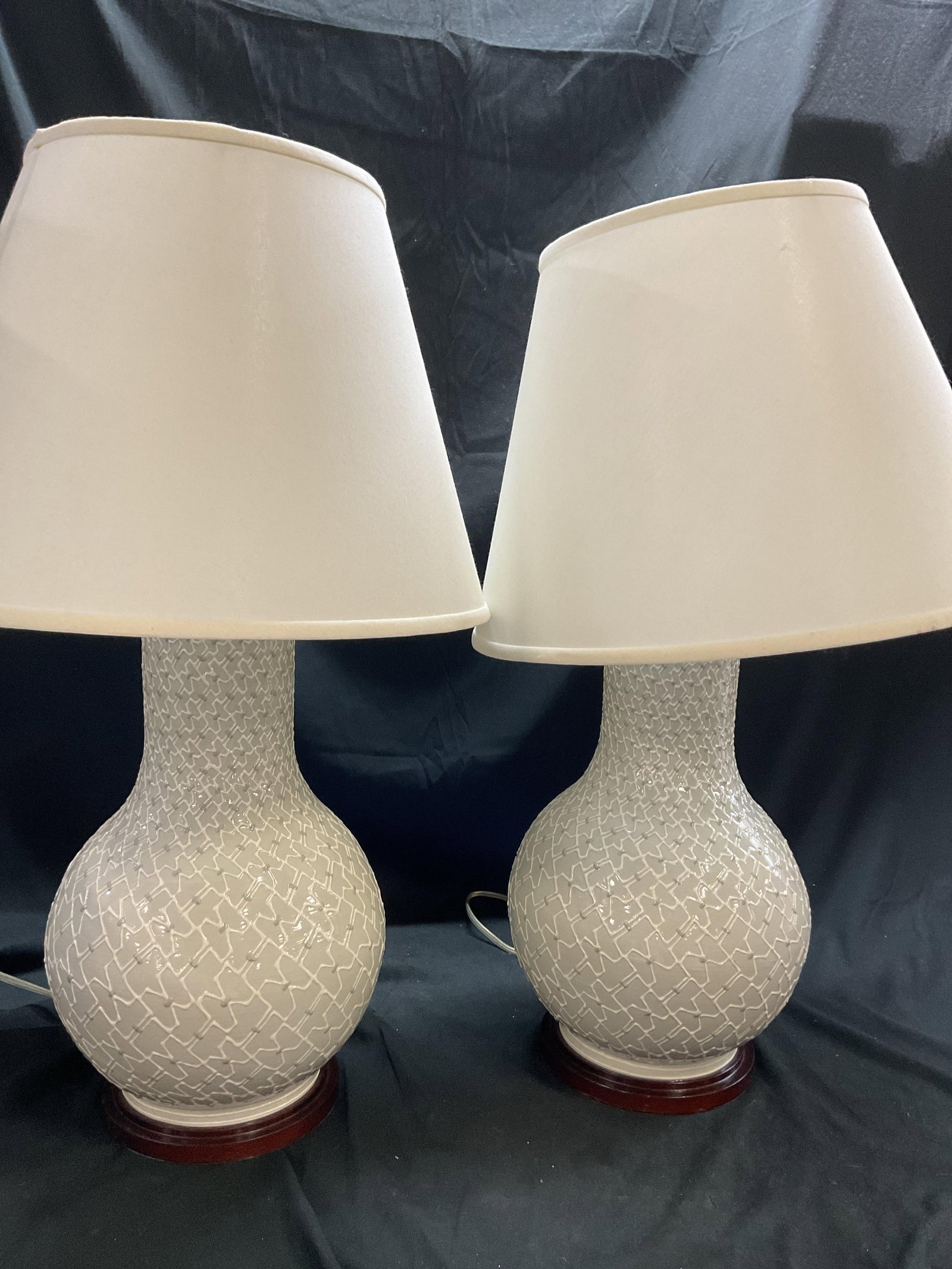 Pair Christopher Spitzmiller Table Lamps W Shades - 9
