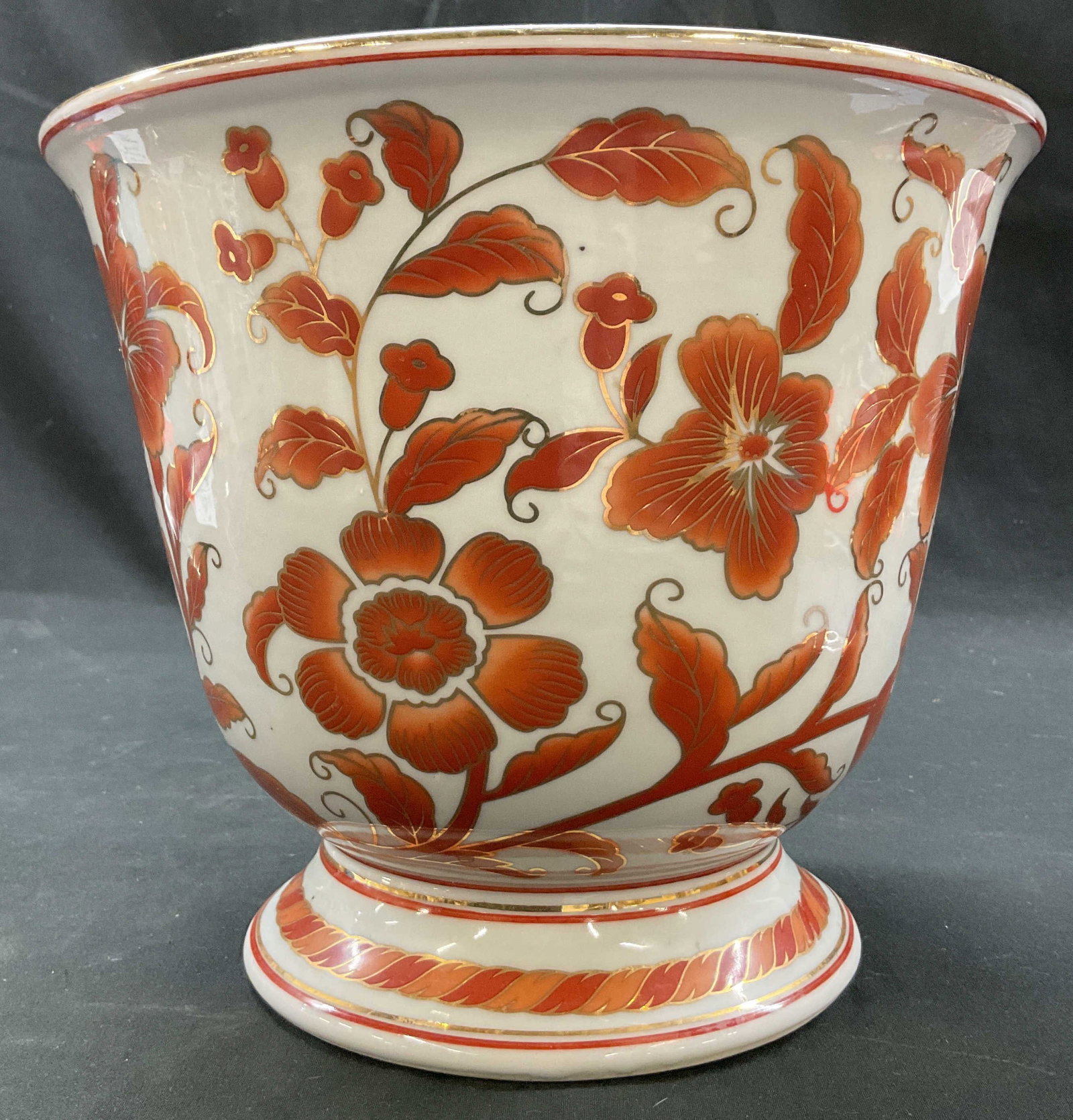 Vintage White & Orange Porcelain Planter (1 of 7)