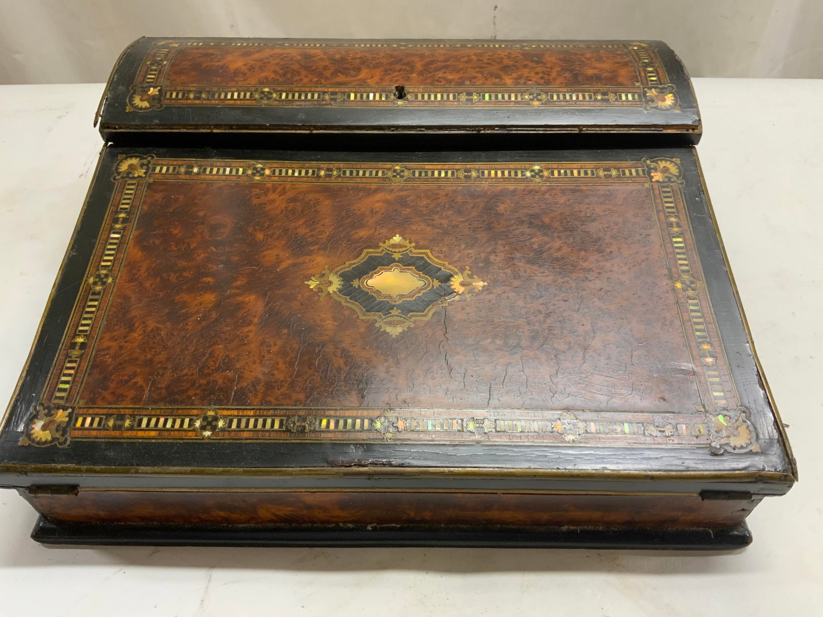 Antique 19thC French inlaid ornate Writing Desk (1 of 15)