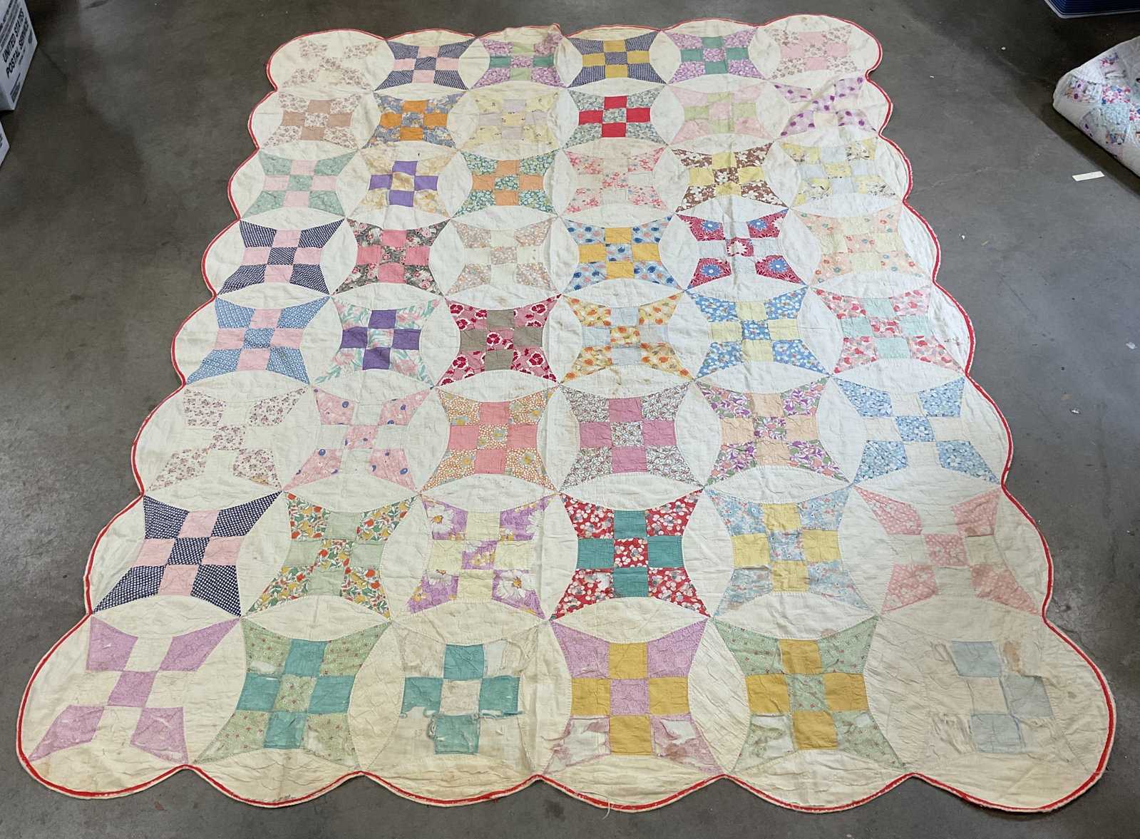 Vintage Hand Pieced Glorified Nine Patch Quilt (1 of 7)