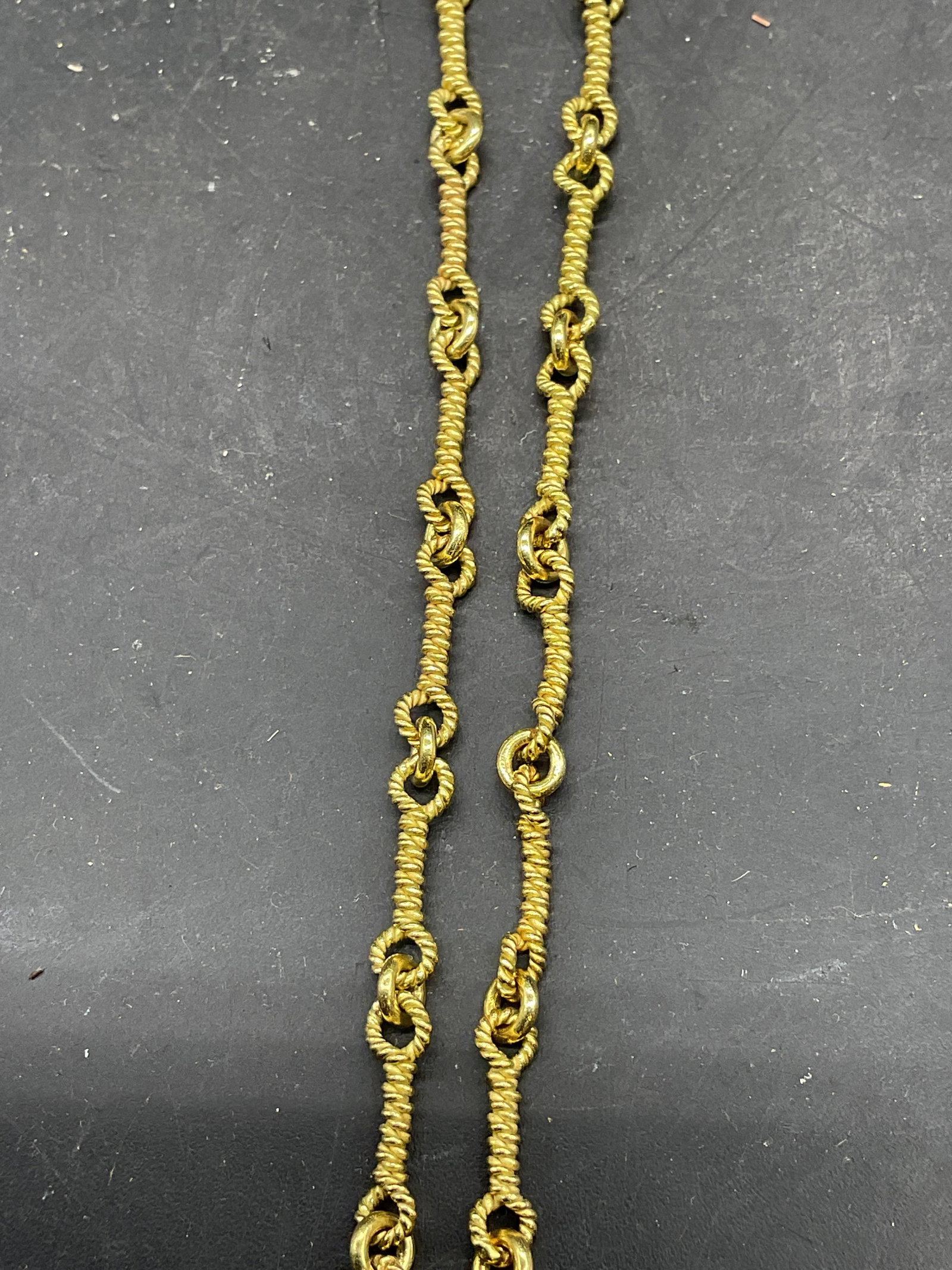18k Gold Tahitian Pearl Necklace, Italy 34.3 Grams - 5
