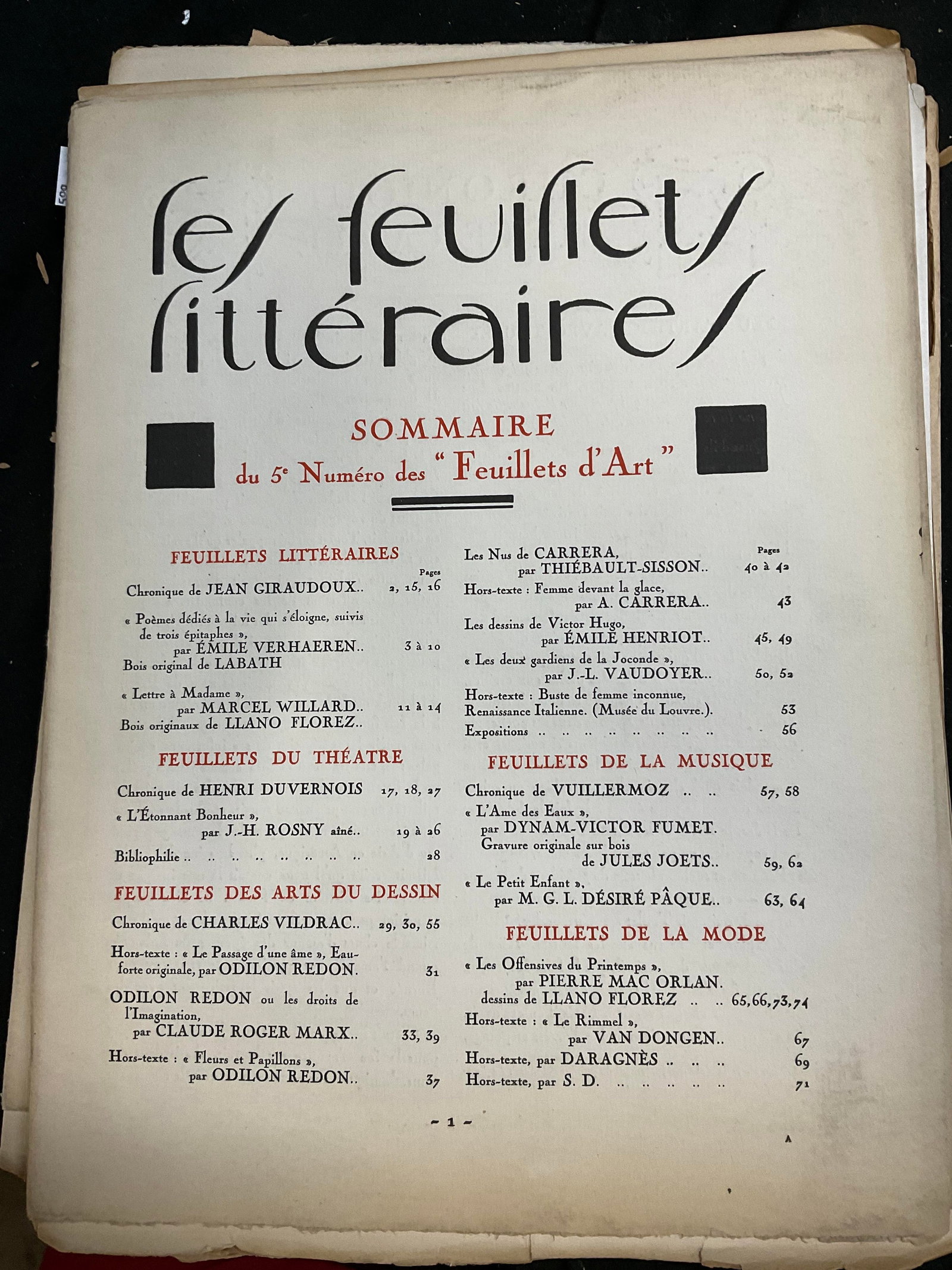 Antique Partial issues Feuillets DArt, Paris - 2