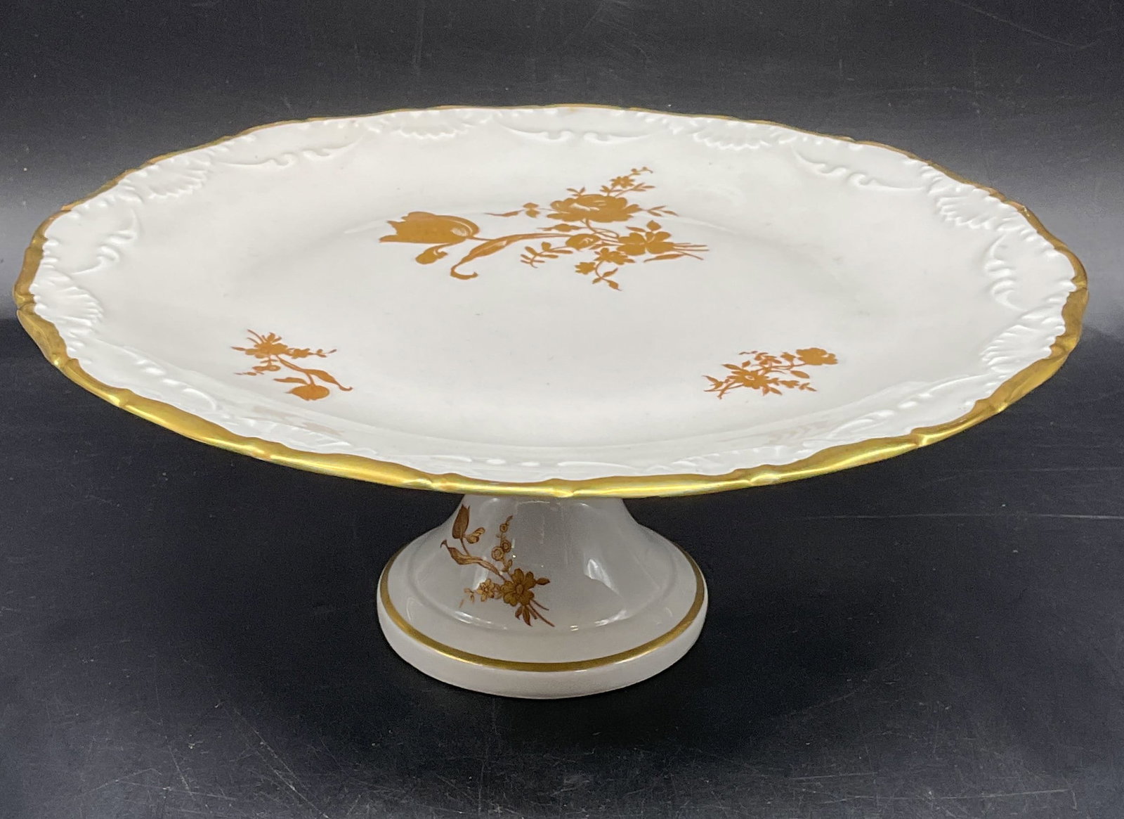Vintage Limoges Gilt Porcelain Cake Stand France (1 of 6)
