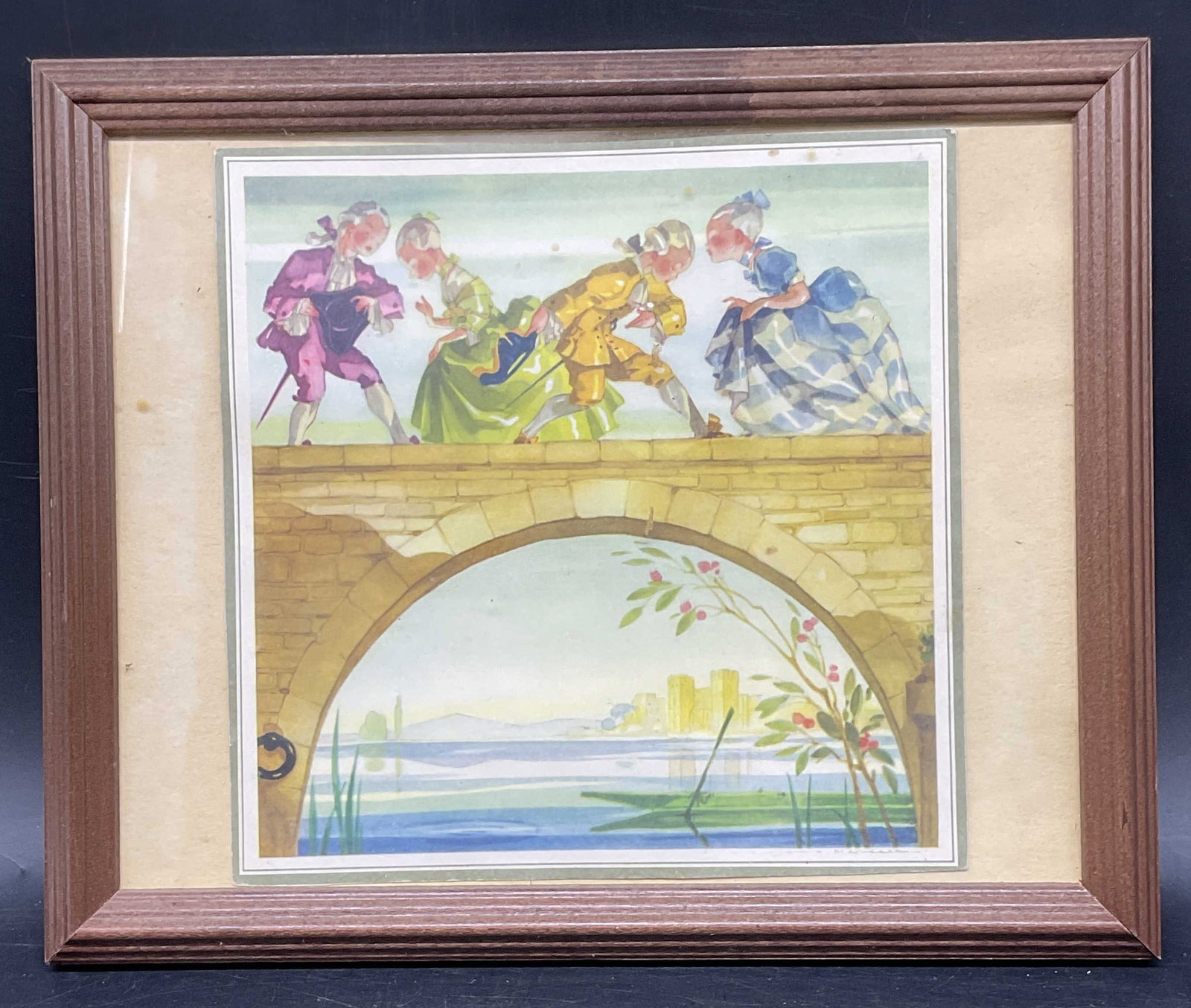 Framed Mercier Sur Le Pont D Avignon Lithograph (1 of 6)