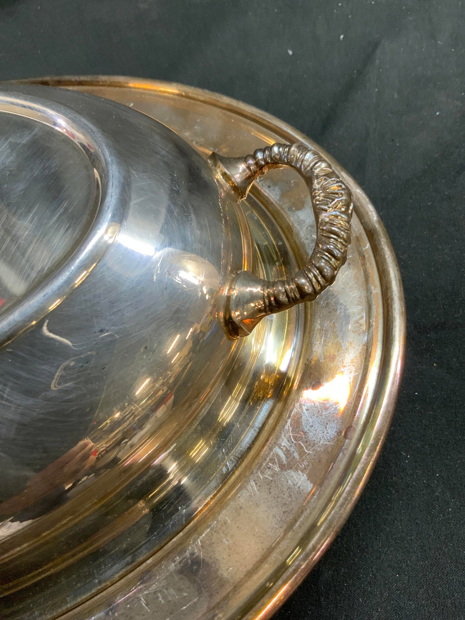 Silver Pl Two Handled Lidded Serving Bowl - 3