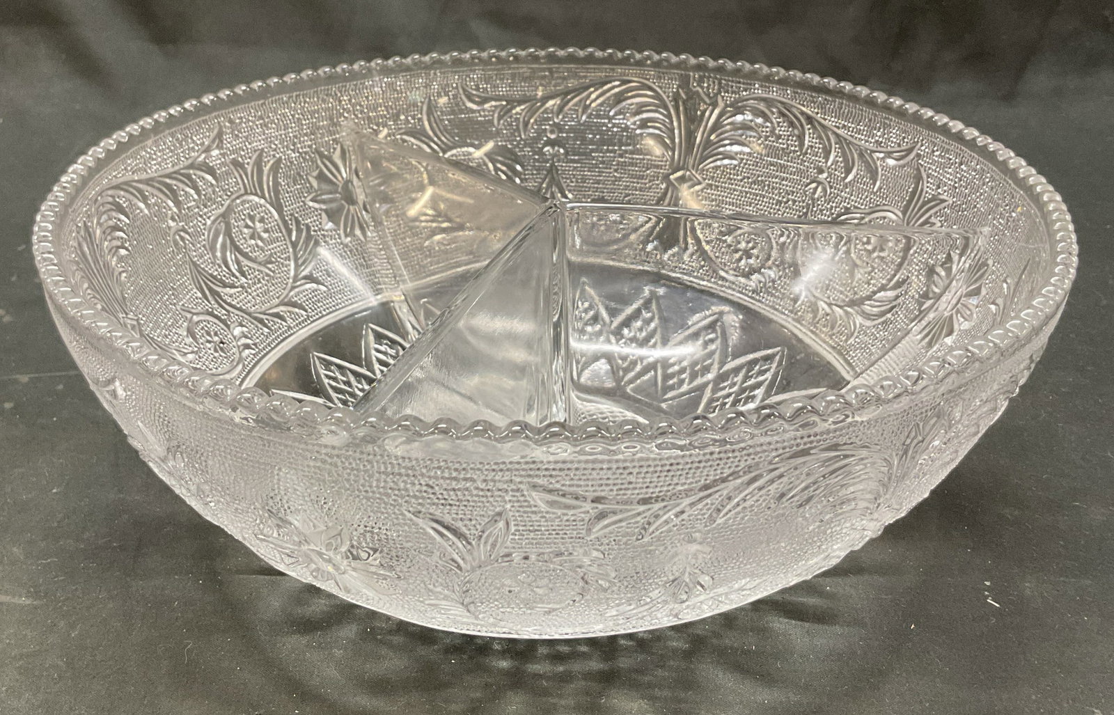 Vintage Divided Glass Serving Bowl (1 of 8)