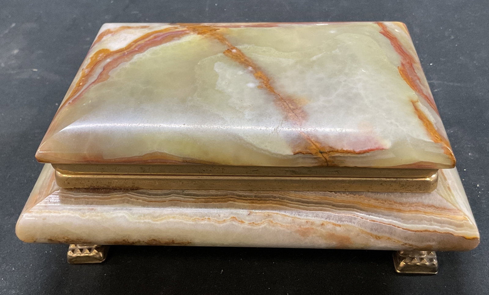 Vintage Footed Onyx Trinket Box (1 of 8)