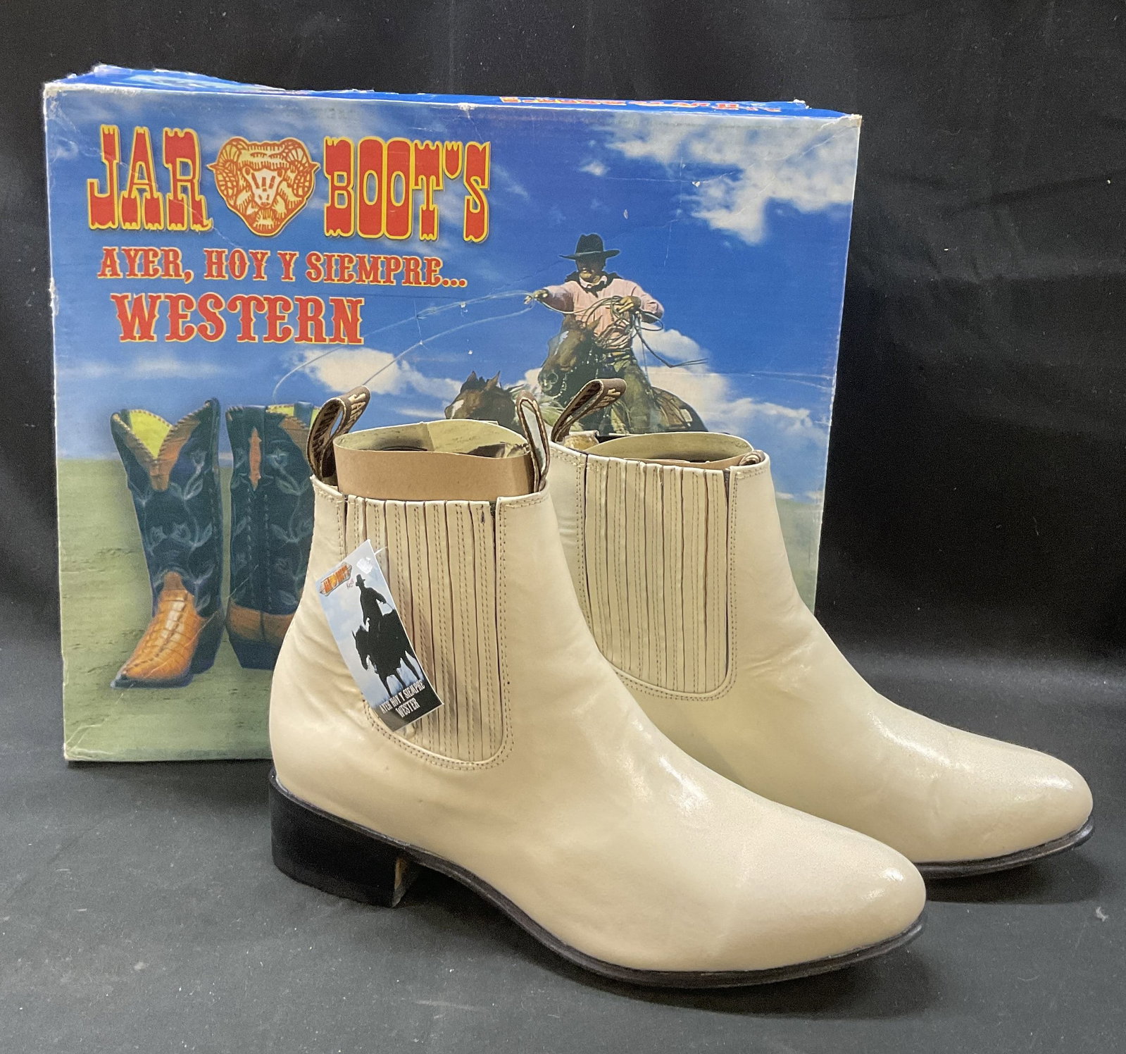 VTG NWT Cream Gen Leather Kids Jar Boots+ (1 of 14)