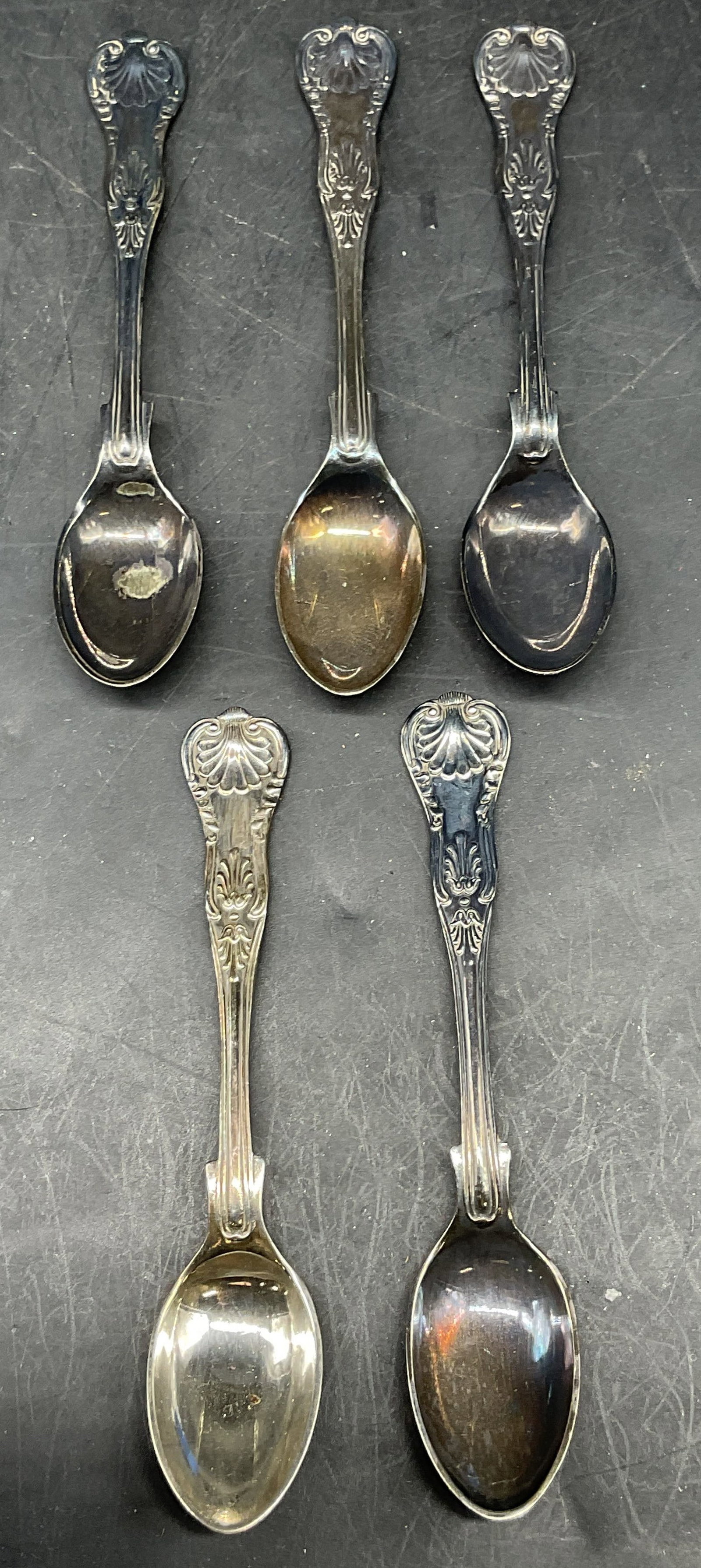 Set 5 Vintage Sgn Silver Plated Tea Spoons England (1 of 7)