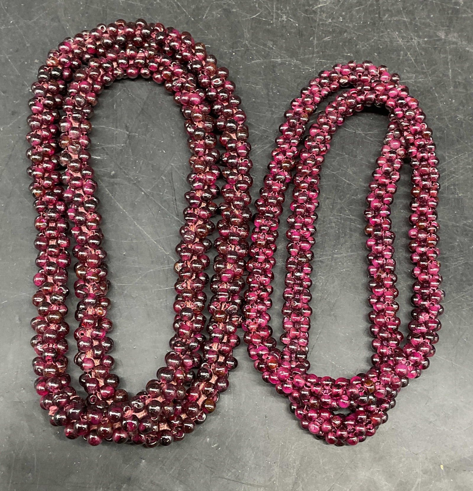 Pair Purple Semiprecious Beaded Necklaces (1 of 7)