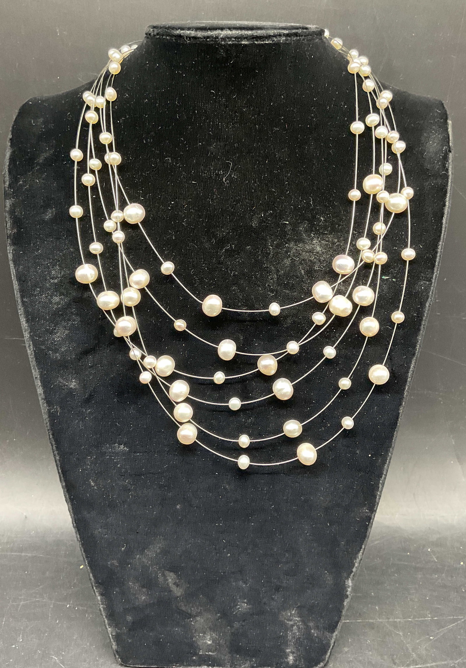 Vintage Sterling Silver Pearl Beaded Necklace (1 of 6)