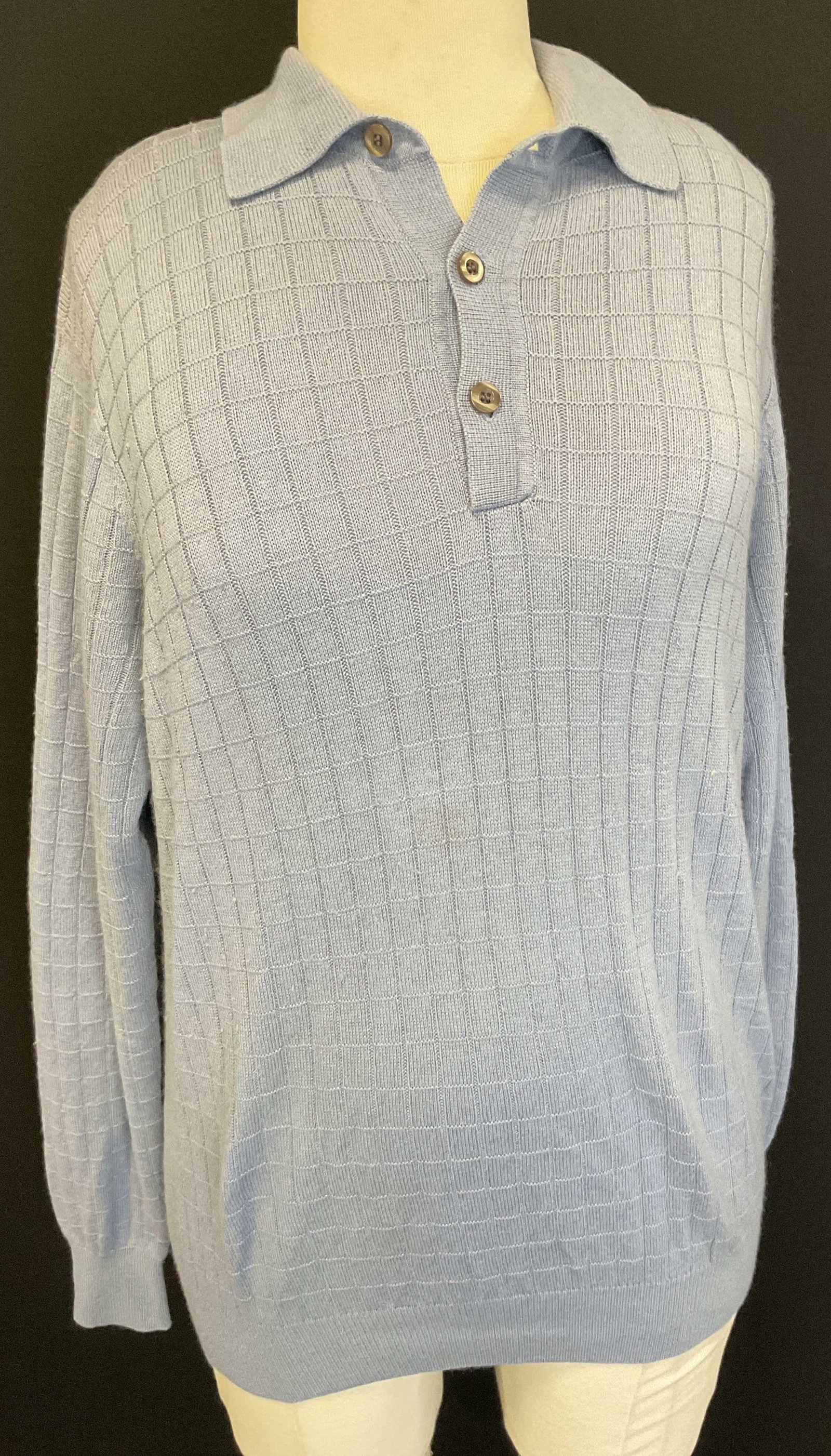 Tasso Elba Blue Cashmere Button Sweater (1 of 7)