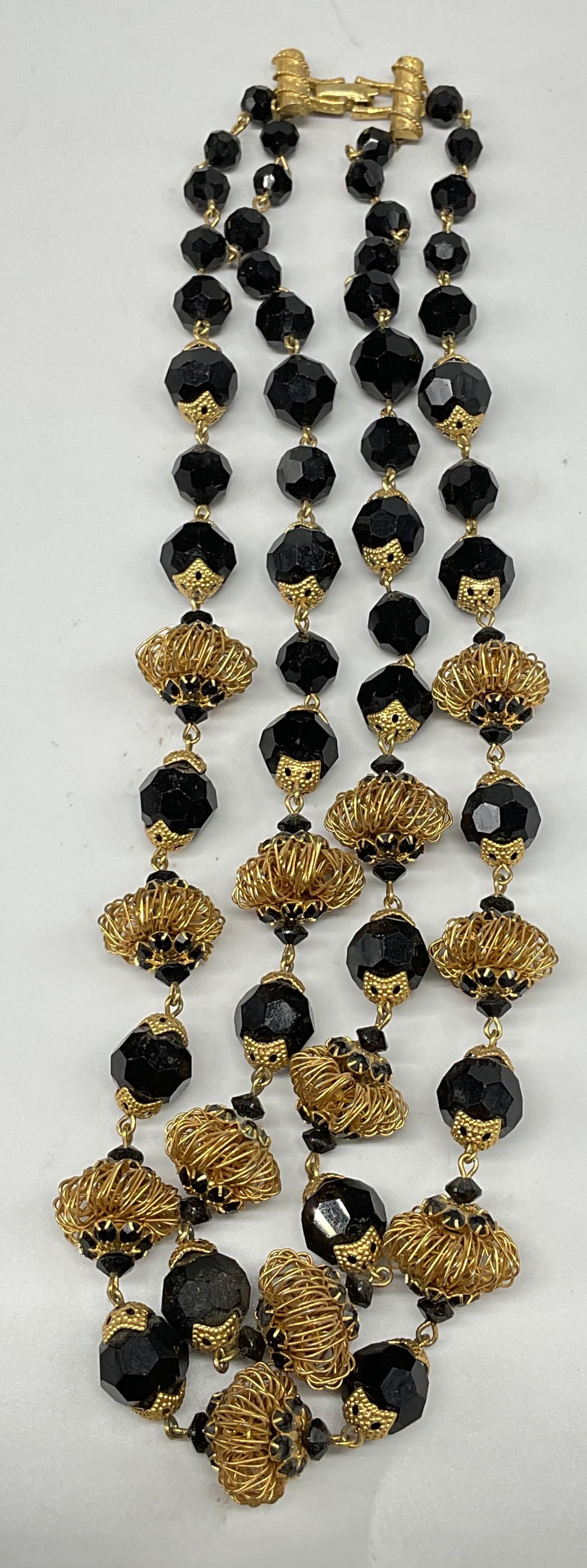 Vendome Gold Tone Black Crystal Necklace (1 of 6)