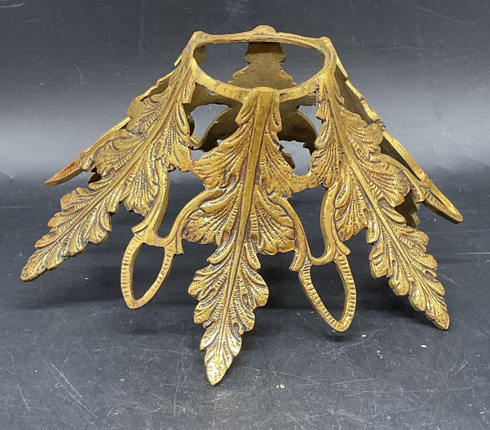 Vintage Brass Scroll Light Fixture Canopy (1 of 6)
