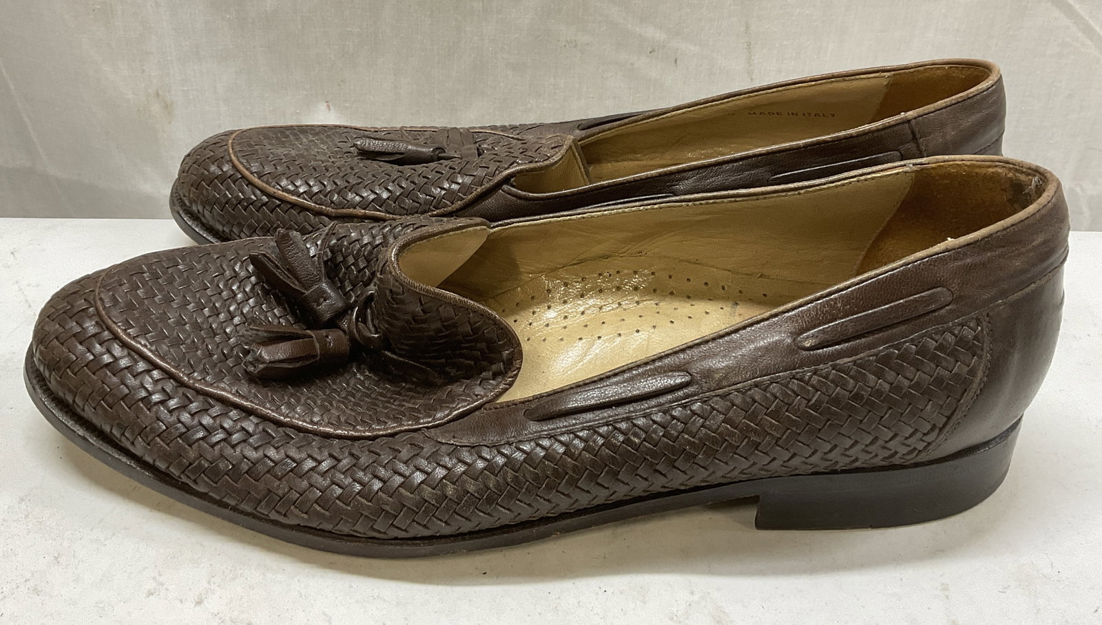 Italian Premier by Nordstrom Woven Leather Loafers: Italian Premier by Nordstrom Woven Leather Loafers. Tassel Accent. Bottom Reads Style Flex Size 10 M. Wear to Soles. Italian Premier, Nordstrom, Woven Leather, Loafers, Dress Shoes, Formal Wear, Mens