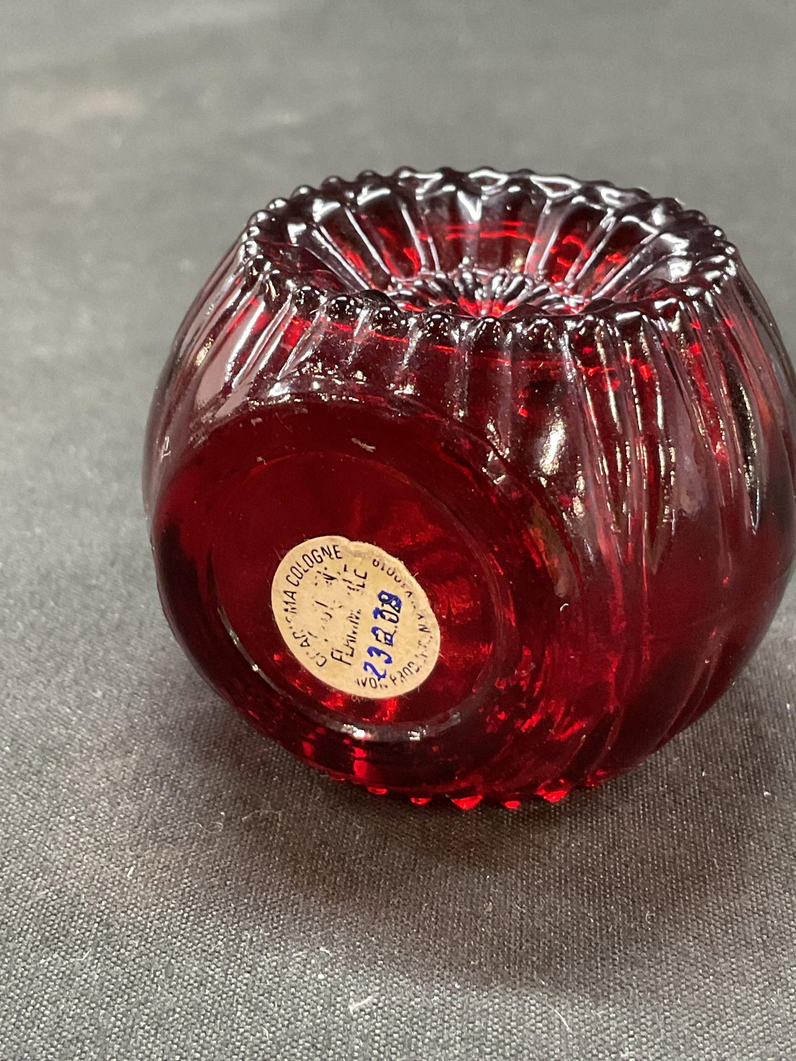 Avon Glass Ruby Red Charisma Cologne Bottle - 4