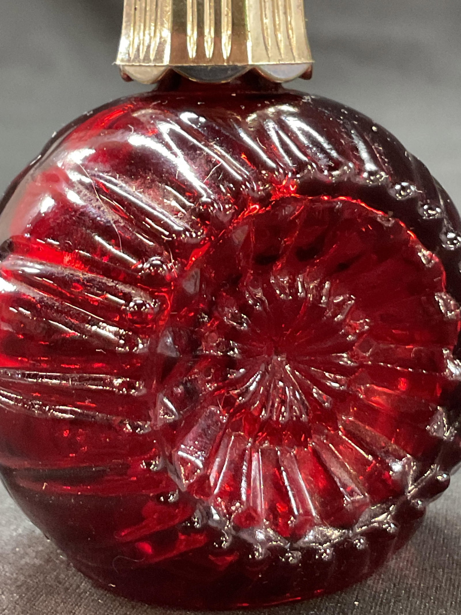 Avon Glass Ruby Red Charisma Cologne Bottle - 5