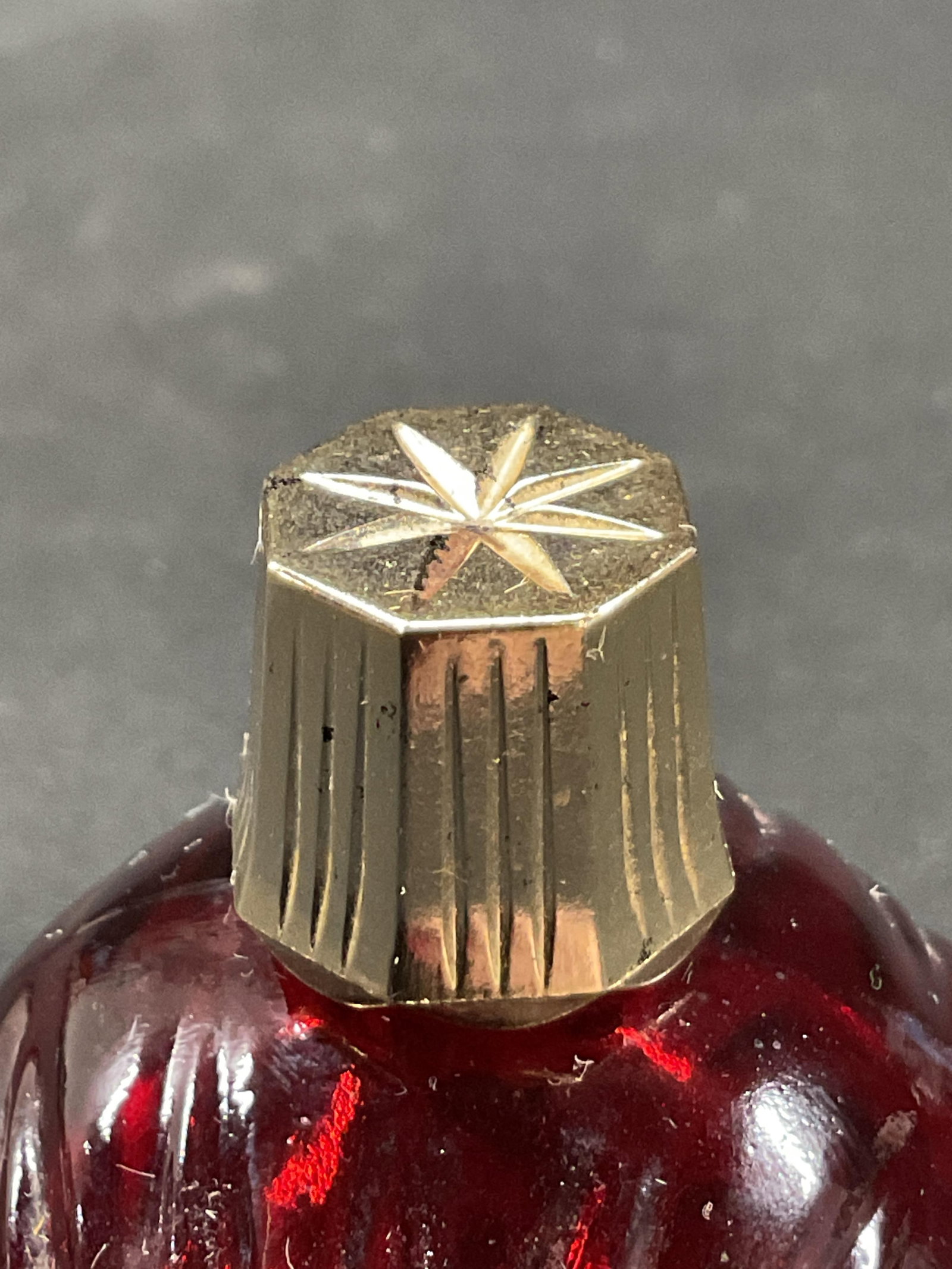 Avon Glass Ruby Red Charisma Cologne Bottle - 6