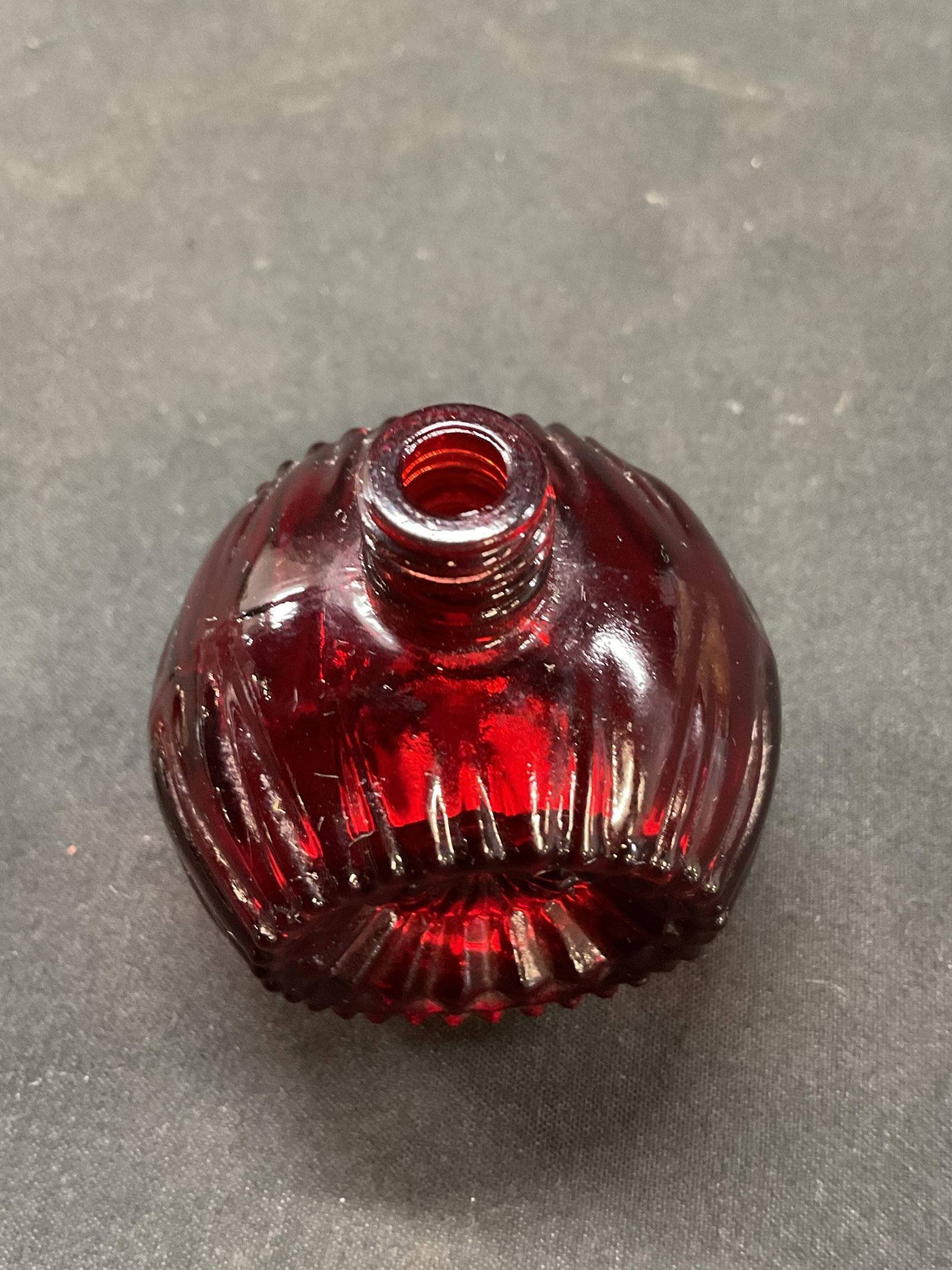 Avon Glass Ruby Red Charisma Cologne Bottle - 7