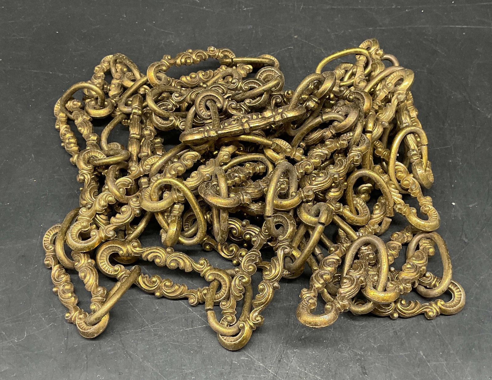 Vintage Ornate Brass Light Fixture Chain 12 Feet (1 of 6)