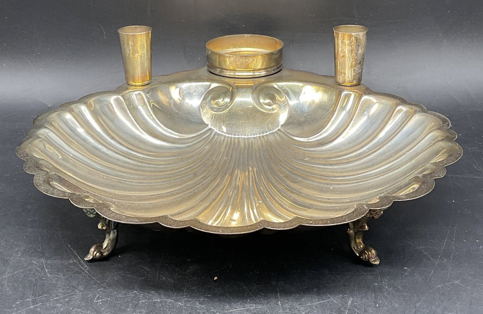 Sgn Silver Pl Clamshell Serving Dish Candle Holder (1 of 6)