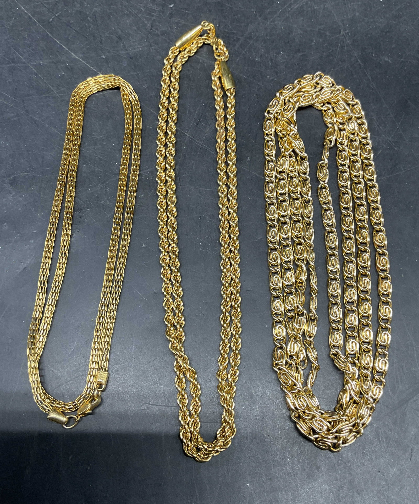 Lot 3 Monet+ Gold Tone Chain Necklaces (1 of 6)
