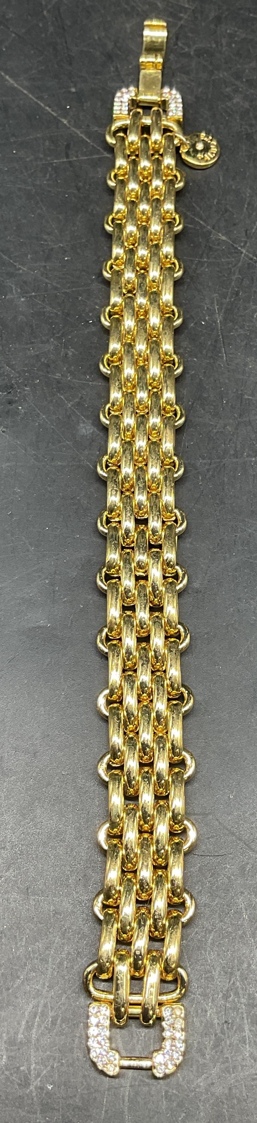 Talbots Gold Tone Chain Crystal Bracelet (1 of 6)