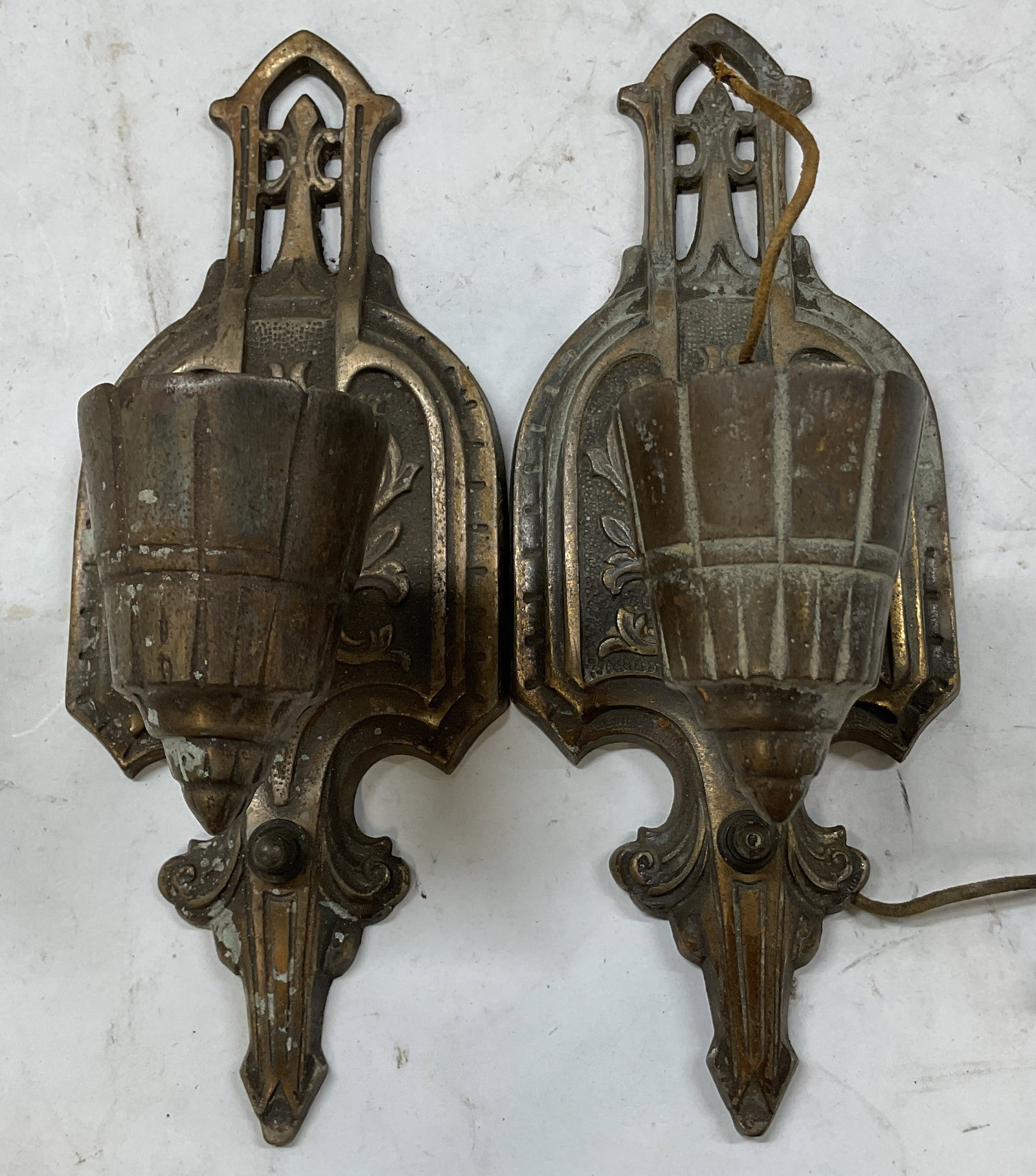 Pair Cast Iron Spanish Revival Style Wall Sconces (1 of 9)