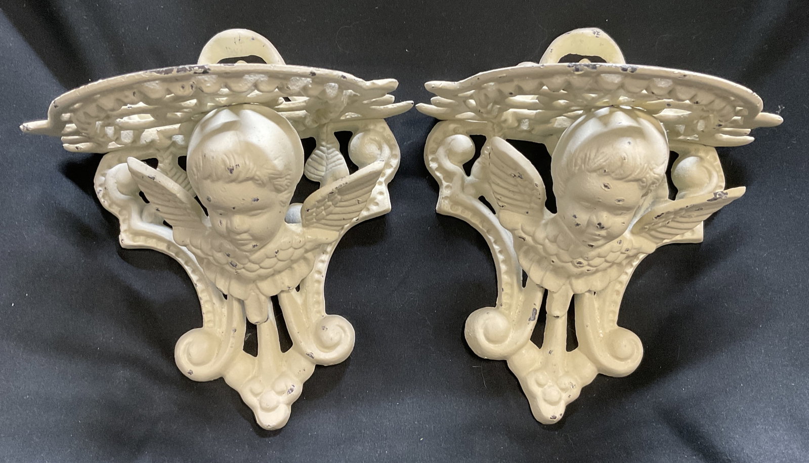 St2 Vintage-Style Cast-Iron Cherub Wall Shelves (1 of 6)