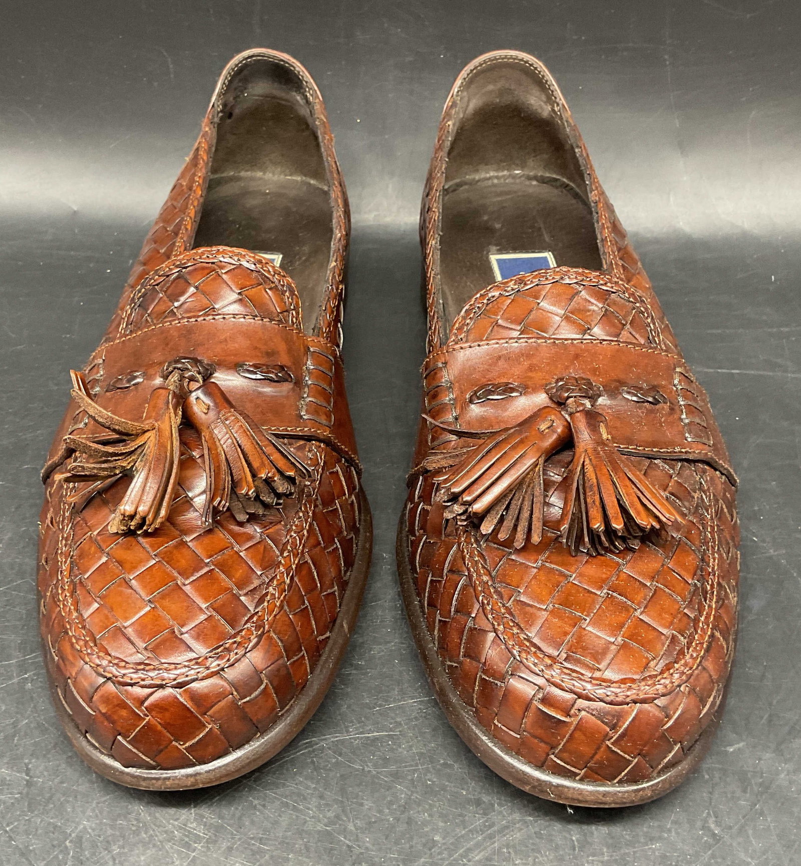 Bragano Brown Woven Leather Loafers Italy (1 of 7)