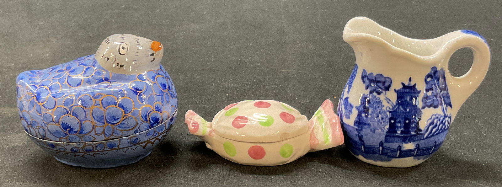 Lot 3 Assorted Trinket Boxes & Creamer Japan (1 of 15)