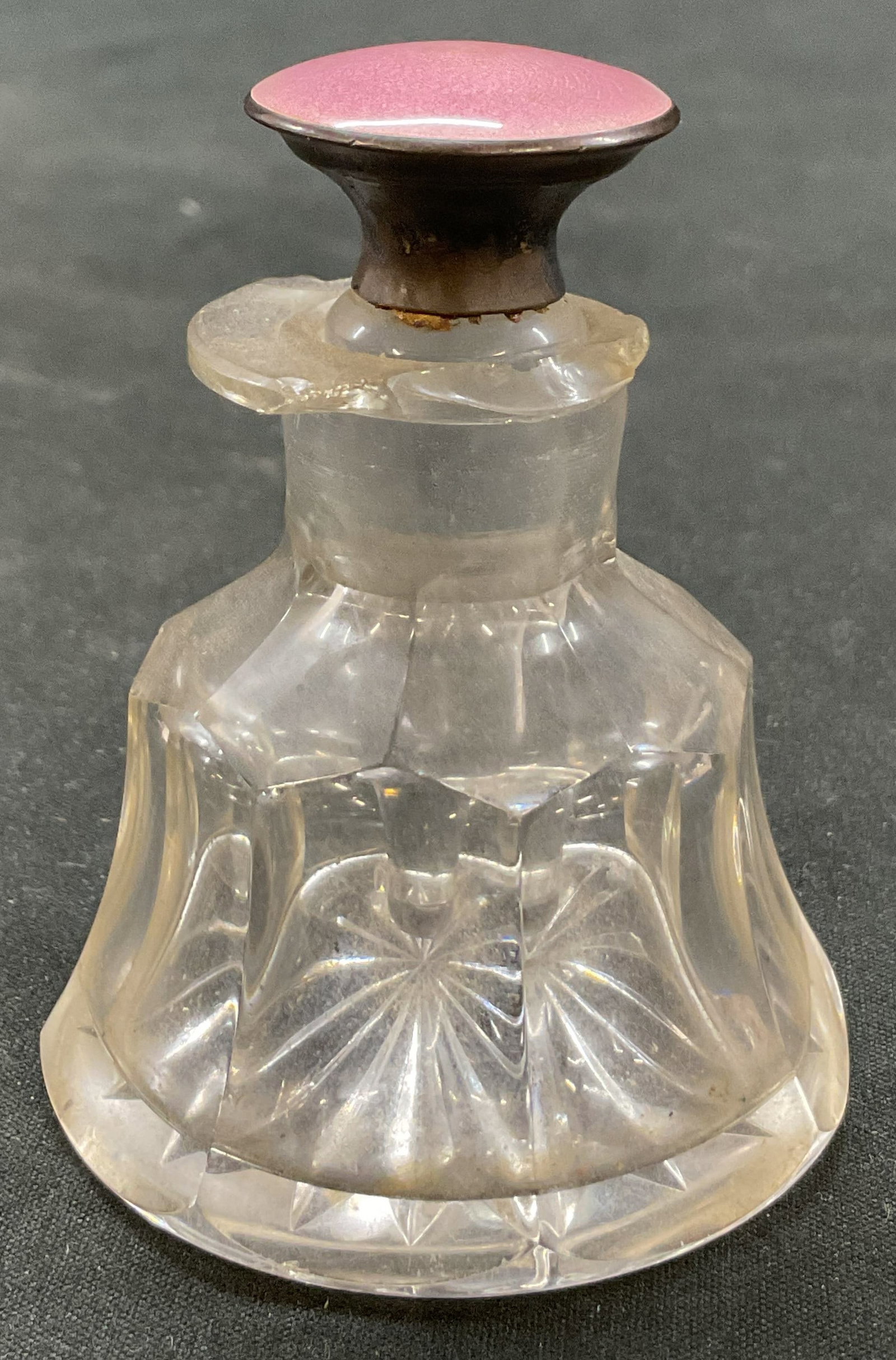 Vintage Faceted Glass Perfume Bottle W Stopper (1 of 8)