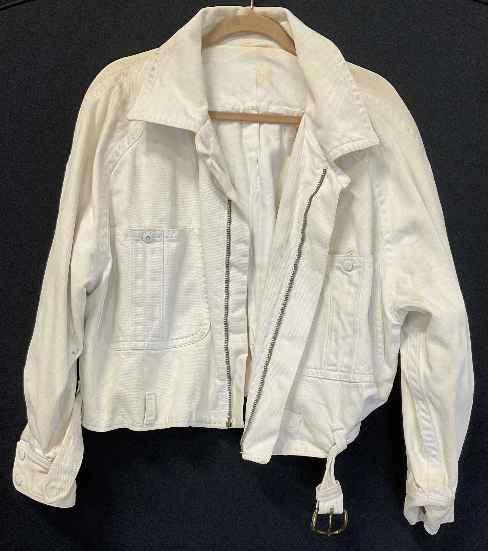 VINTAGE Ivory Denim Jacket (1 of 7)