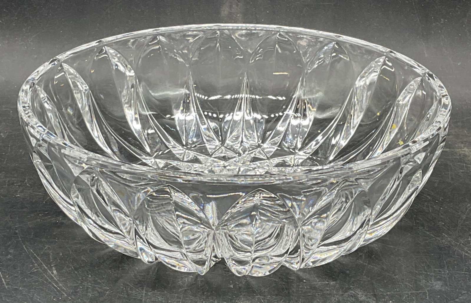 Heavy Pressed Glass Ribbed Bowl (1 of 6)