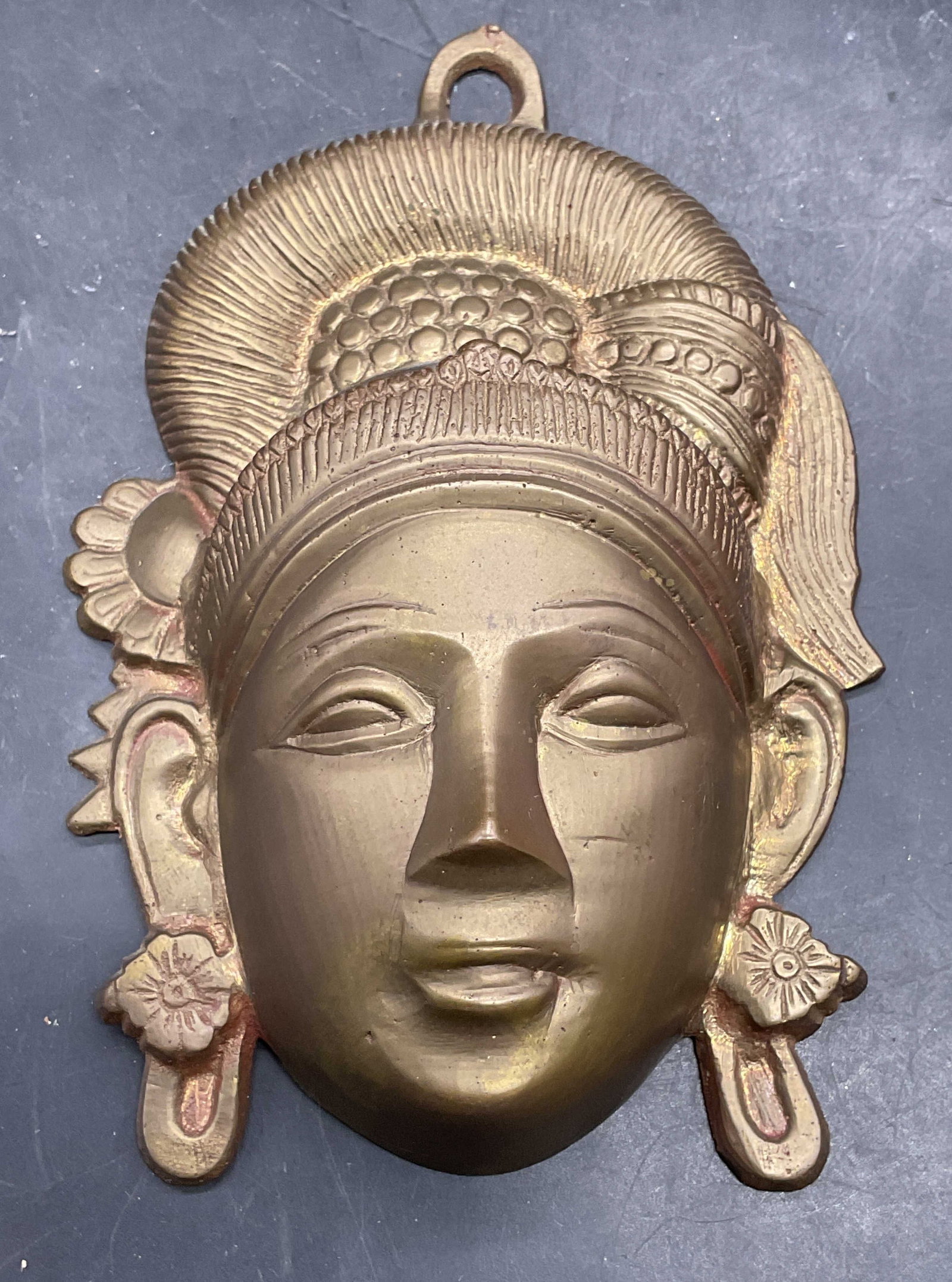 Vintage Brass Hindu Goddess Wall Plaque (1 of 6)