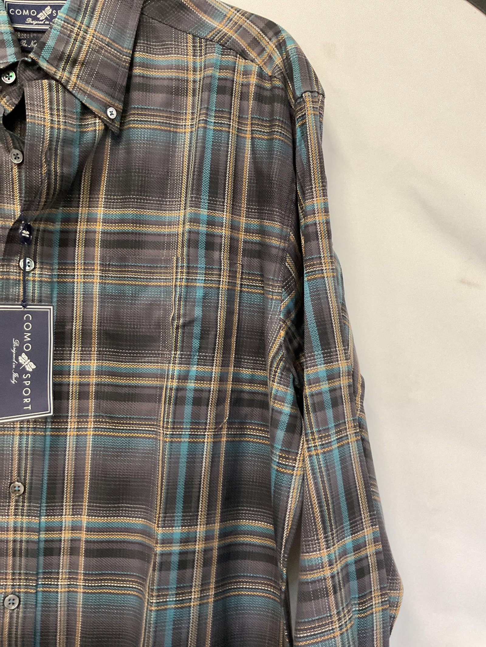 Como Sport Plaid Button Down NWT - 2