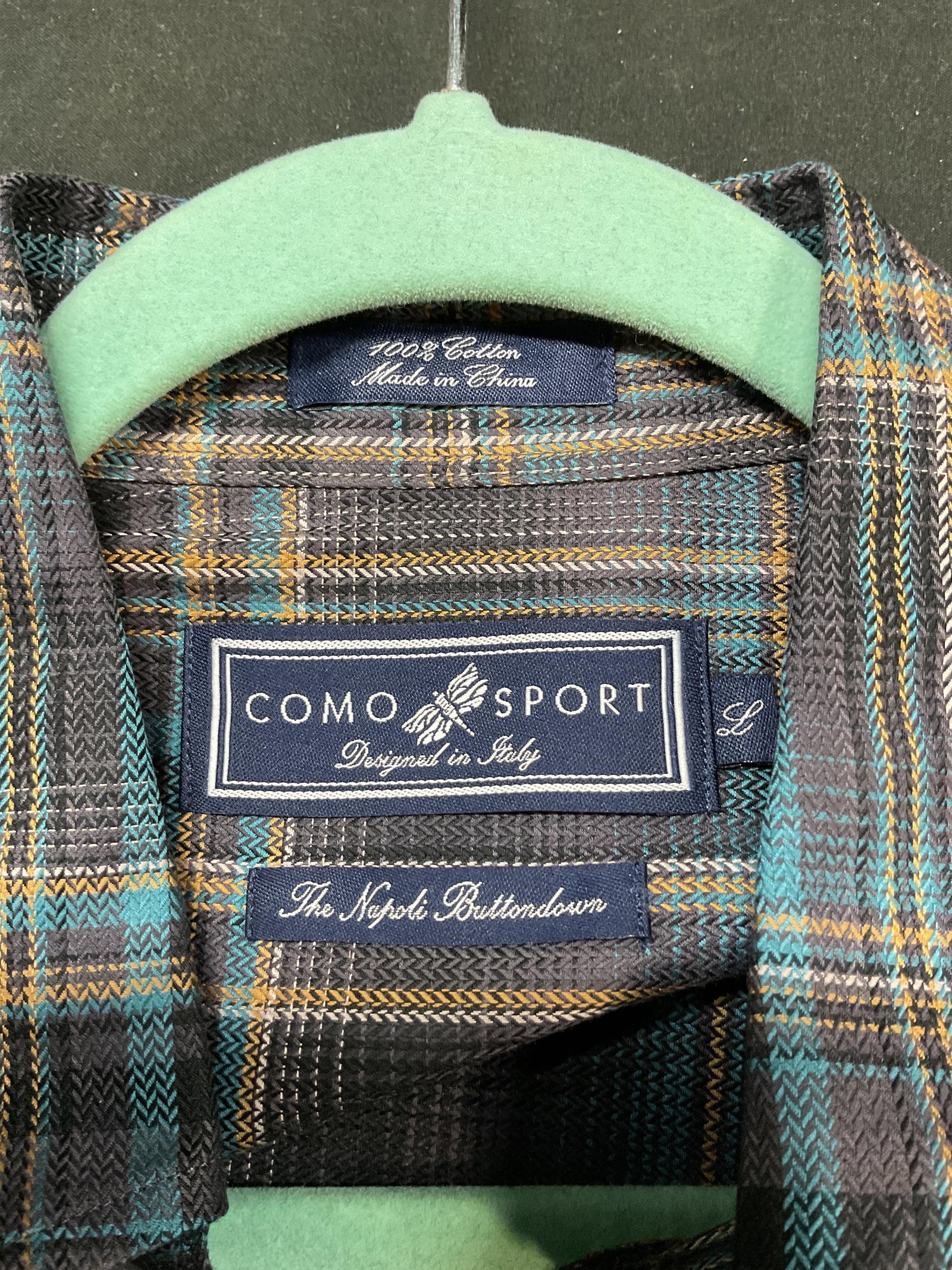 Como Sport Plaid Button Down NWT - 7