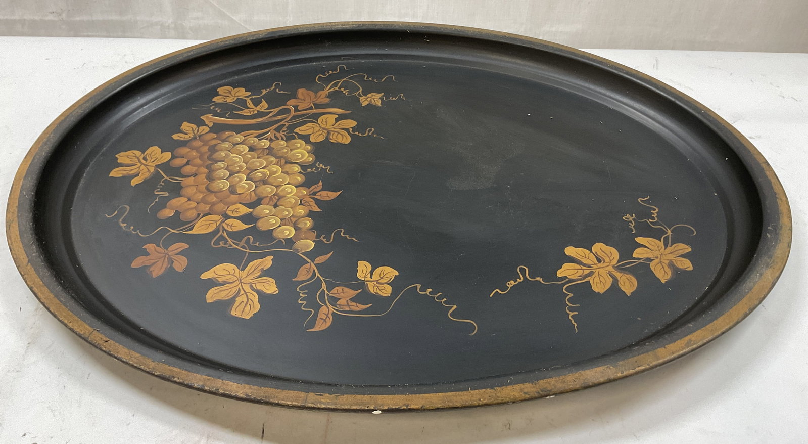Pilgrim Art Black Metal Toleware Serving Tray 24in (1 of 7)