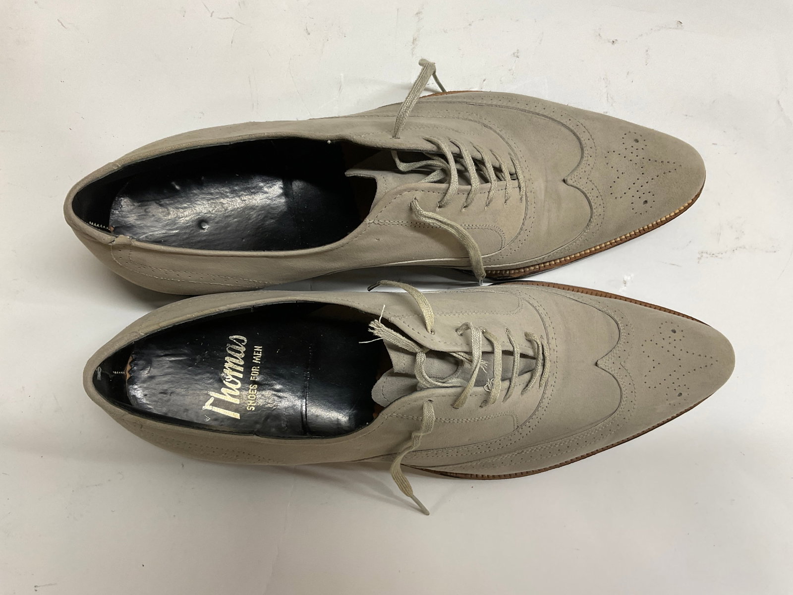 Thomas Grey Suede Wingtip Brogues - 5