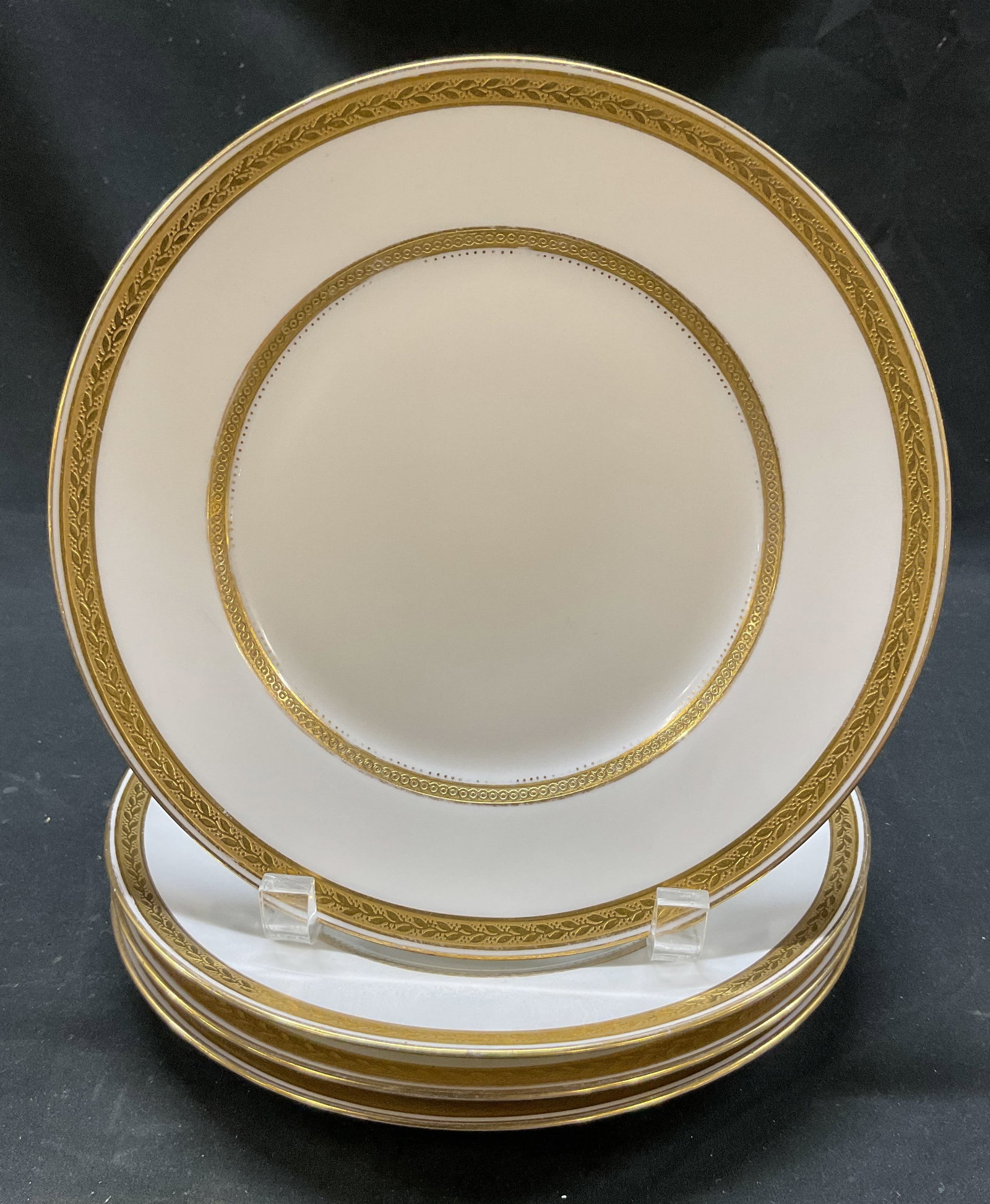Set 4 Bernardaud Limoges Gilt Plates France (1 of 6)