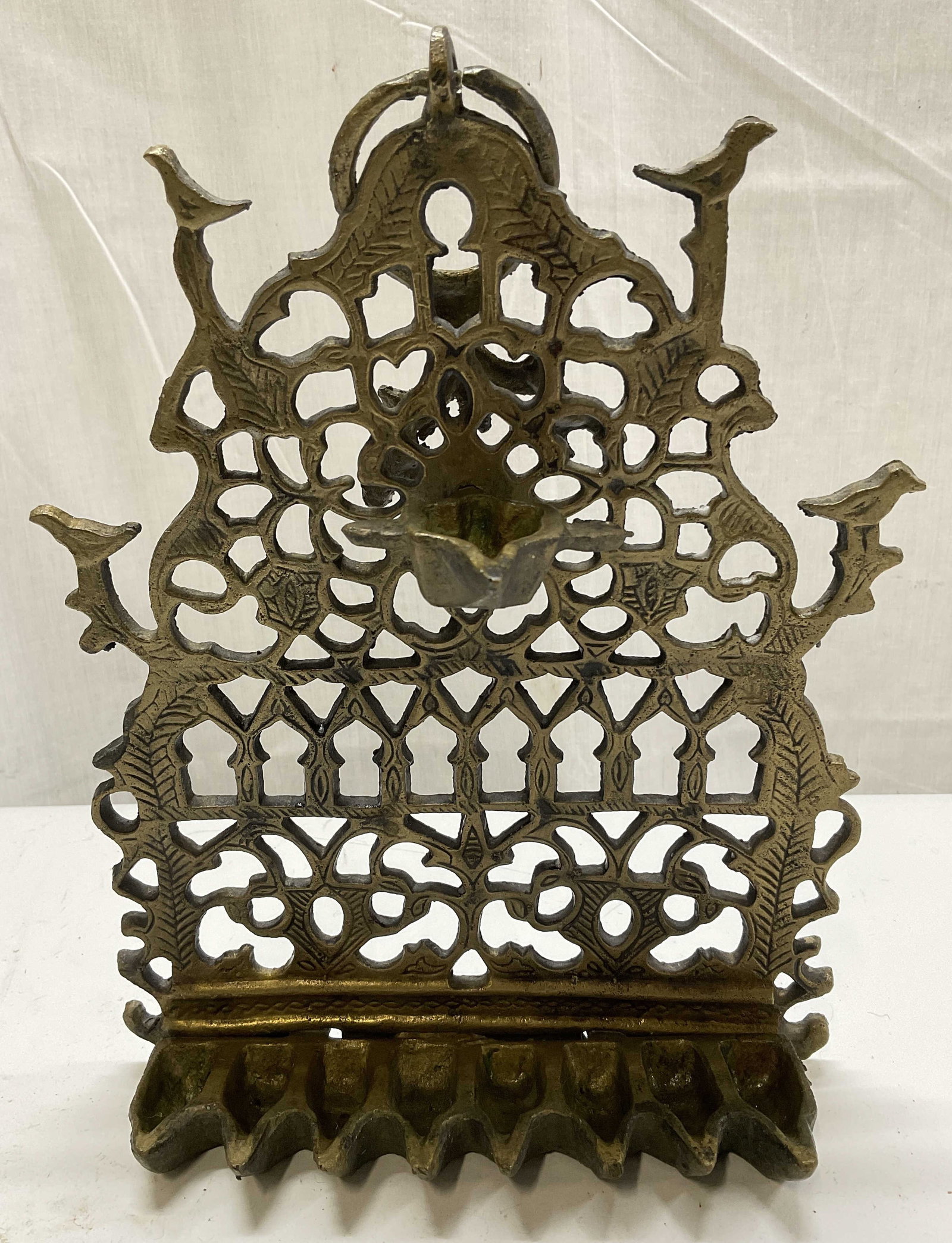 ANTIQUE Moroccan Brass Hanukkah Menorah (1 of 8)