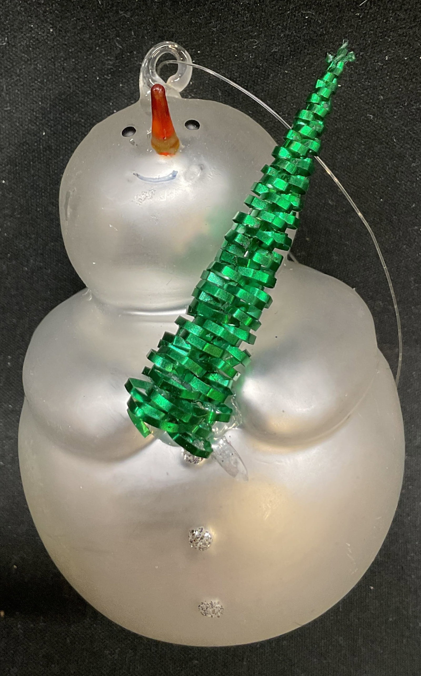 Hand Blown Glass Snowman Ornament (1 of 7)