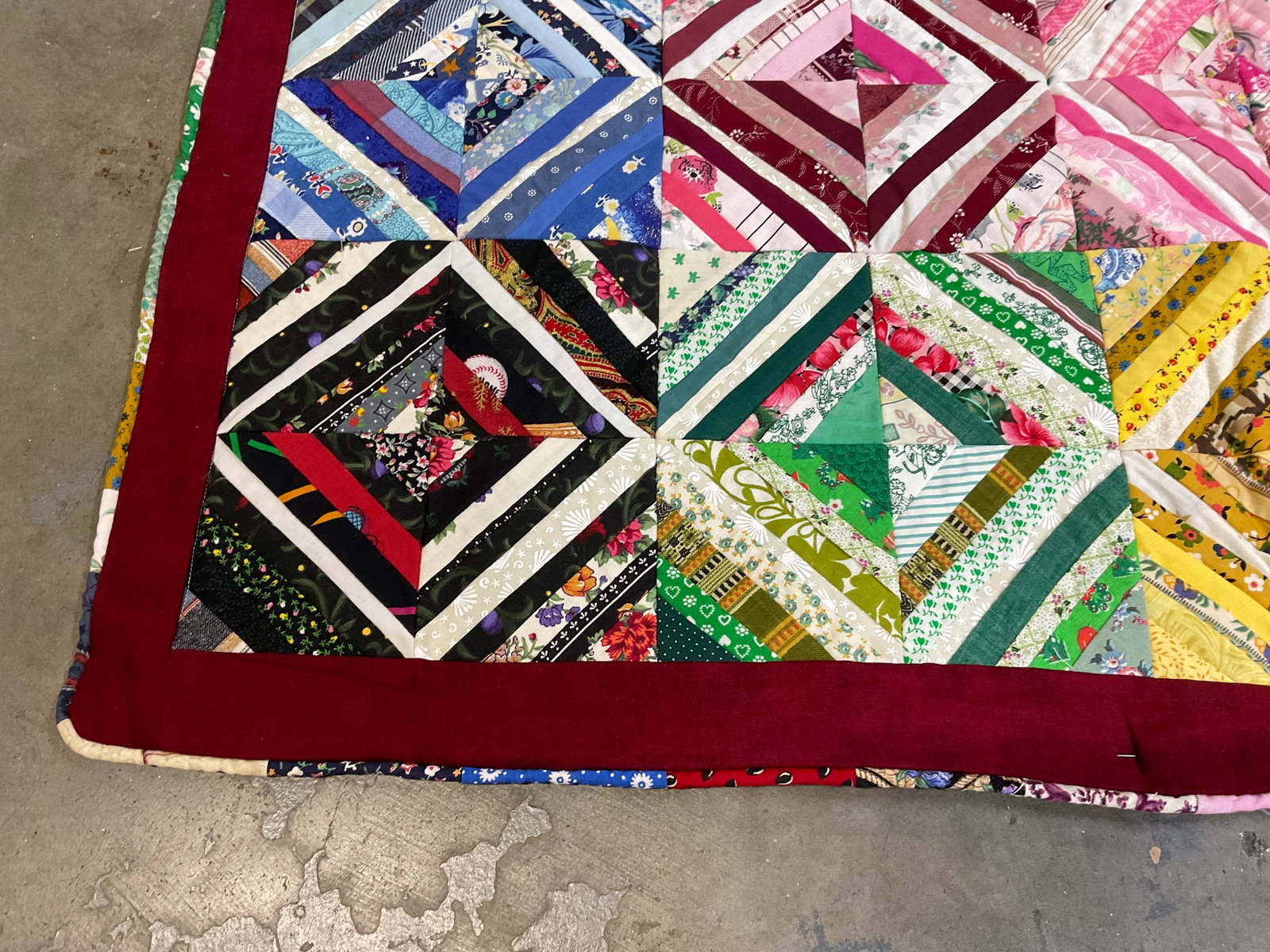 VTG Handmade Reversible Patchwork Quilt - 4