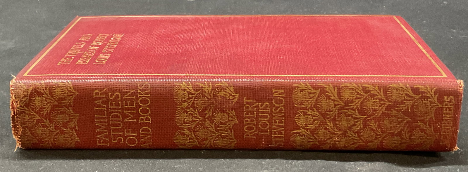 1895 Travels & Essays Robert Louis Stevenson: The Travels And Essays Of Robert Louis Stevenson. Familiar Studies Of Men And Books Miscellaneous Papers. Published by Charles Scribners Sons, 1895. Hard cover with embossed gilt trim. Measures