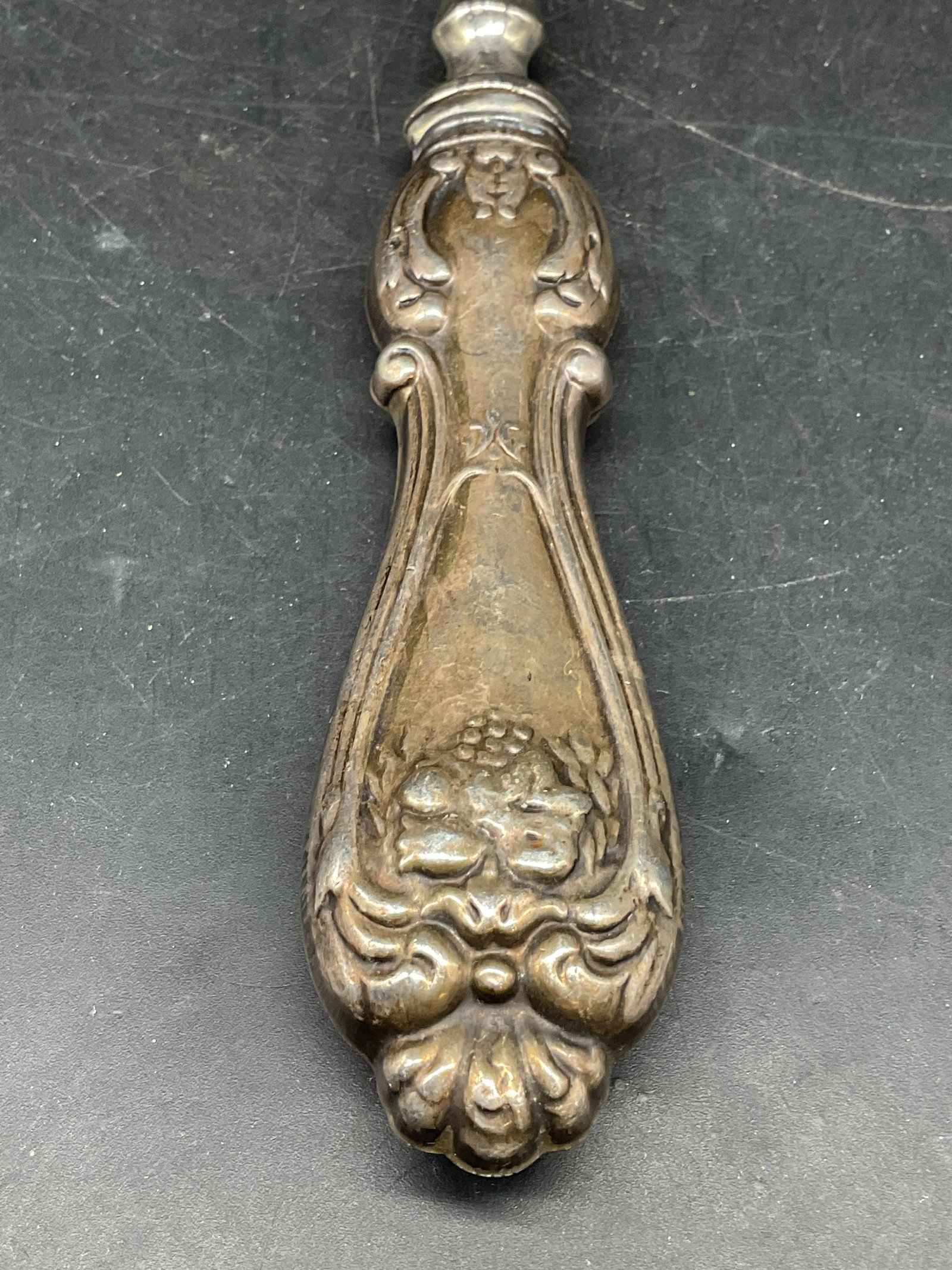 Sterling Silver Handle Chased Scroll Cake Server - 5