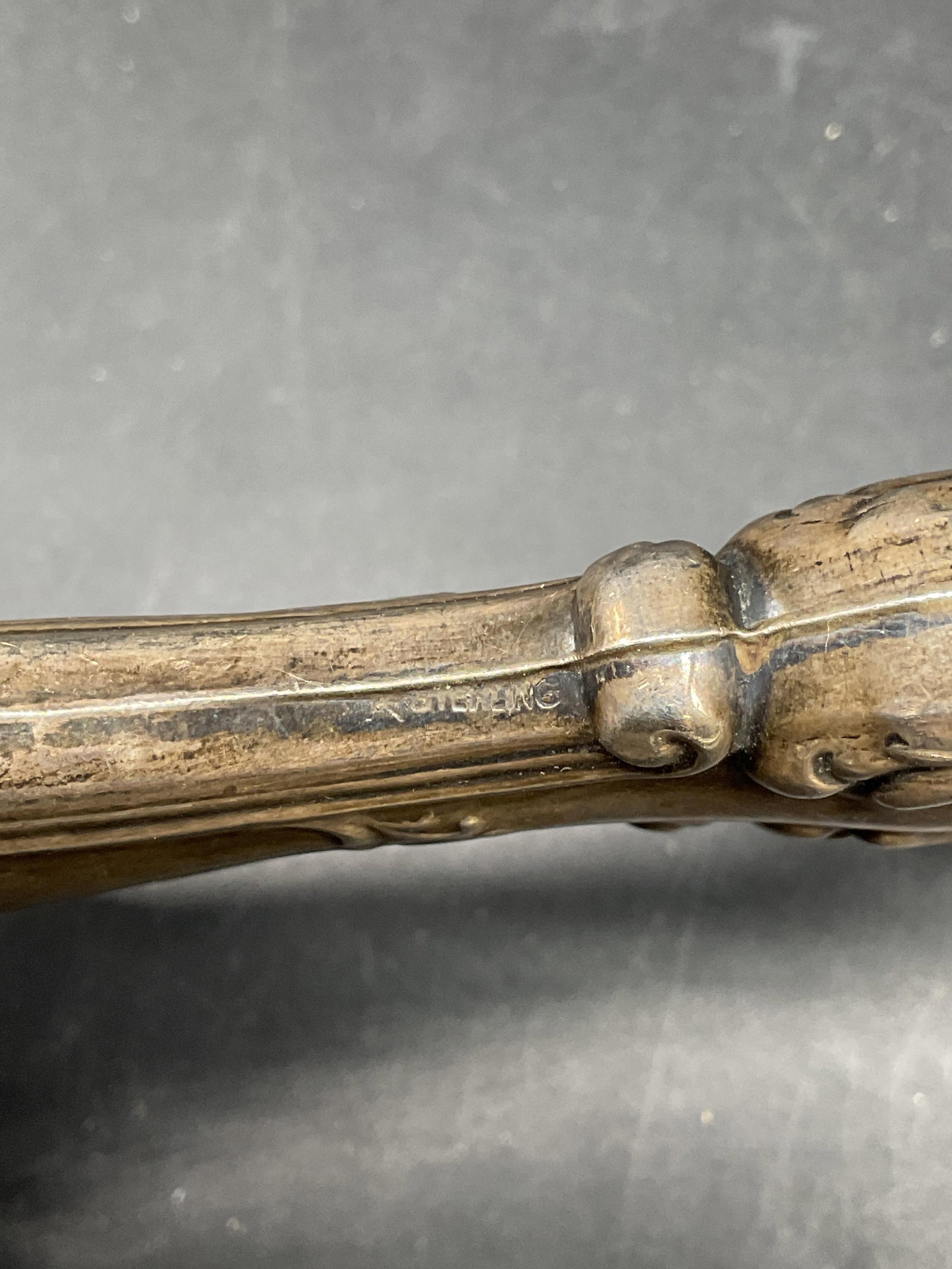 Sterling Silver Handle Chased Scroll Cake Server - 6